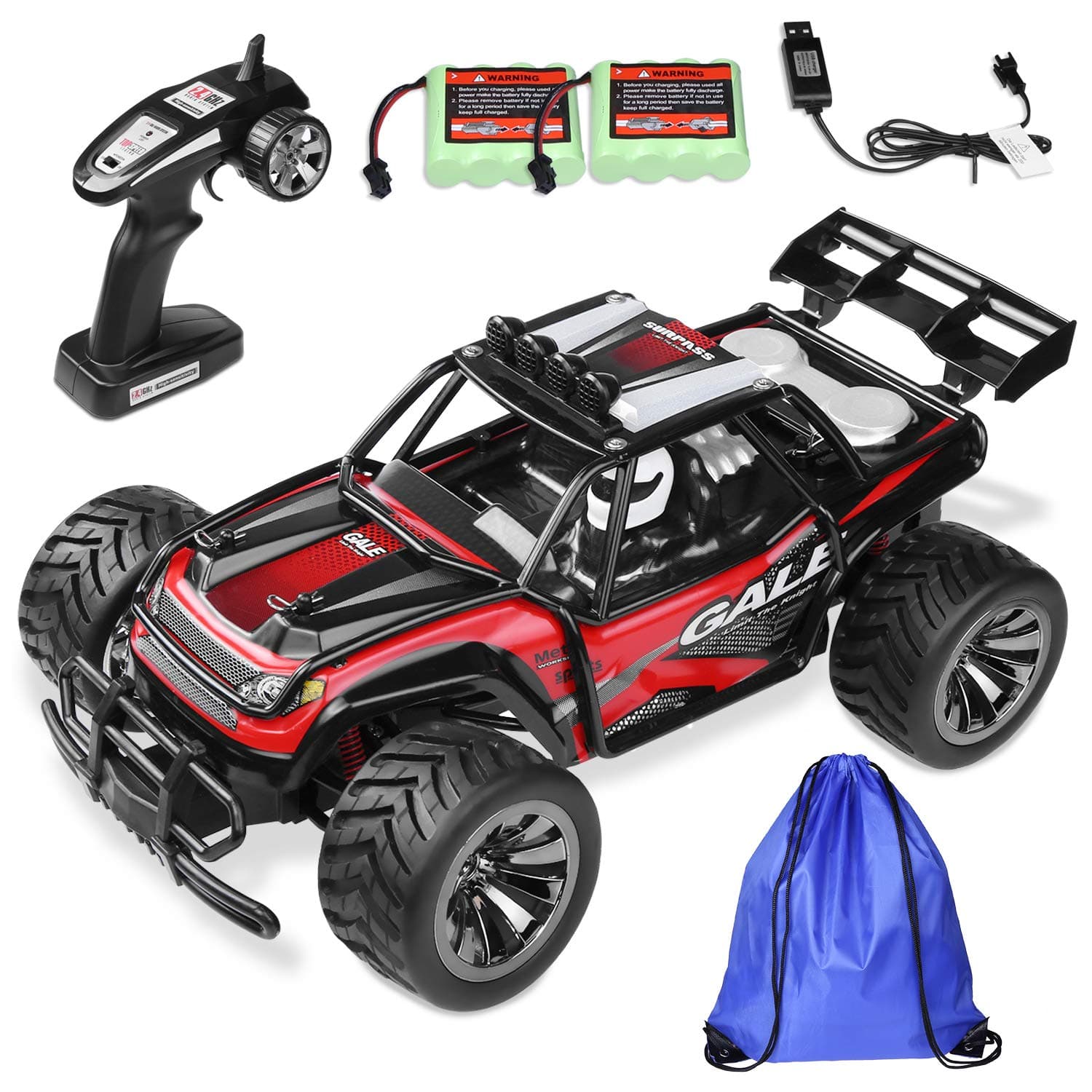 Remote Control Car RC Car for Kids Age 8 - RC Buggy Racing Truck for Kids- 2 WD 2.4Ghz 1:16 with 2 Rechargeable Battery Storage Bag