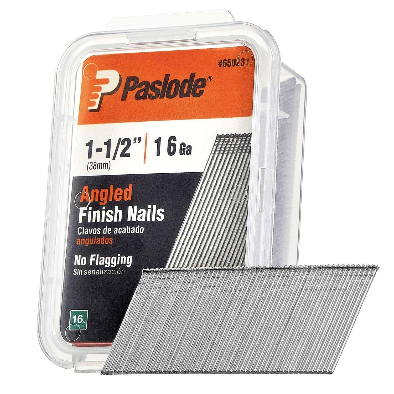 Paslode 650231 1-1/2-Inch by 16 Gauge 20 Degree Angled Galvanized Finish Nail (2,000 per Box) by Paslode