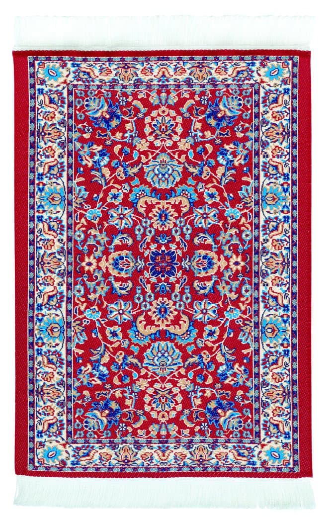Mouse Pad - Oriental Carpet Woven Fabric Mousepad - Assorted Red Carpet Design Available at This time -Red Tabriz Design