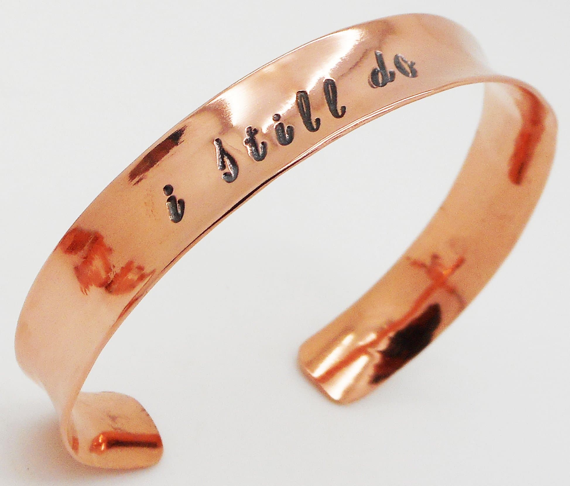 Personalised Copper 7th Anniversary Gift - Bracelet/Bangle/Cuff - add Your Very own Message.