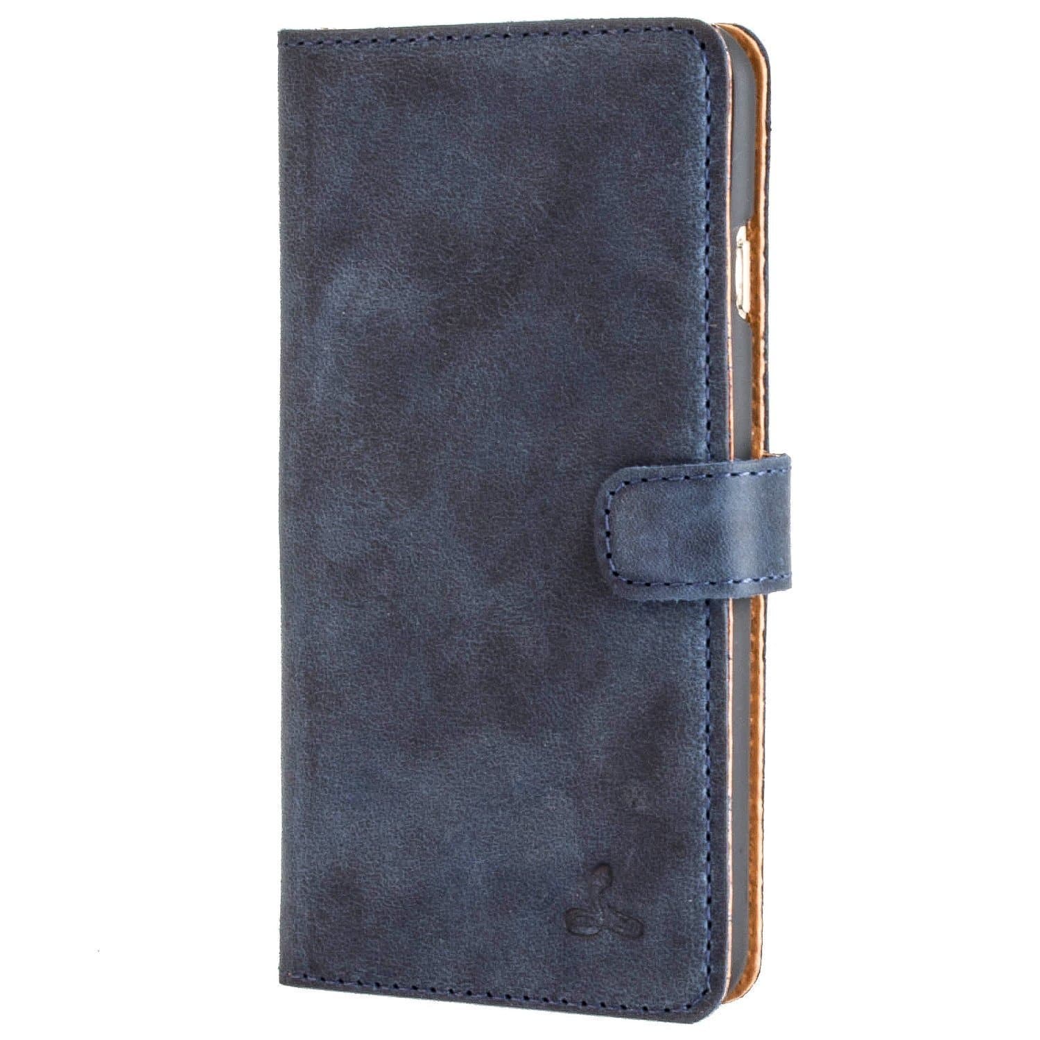 Snakehive Vintage Wallet for Apple iPhone 6S / 6 || Real Leather Wallet Phone Case || Genuine Leather & 3 Card Holder || Flip Folio Cover with Card Slot (Navy)