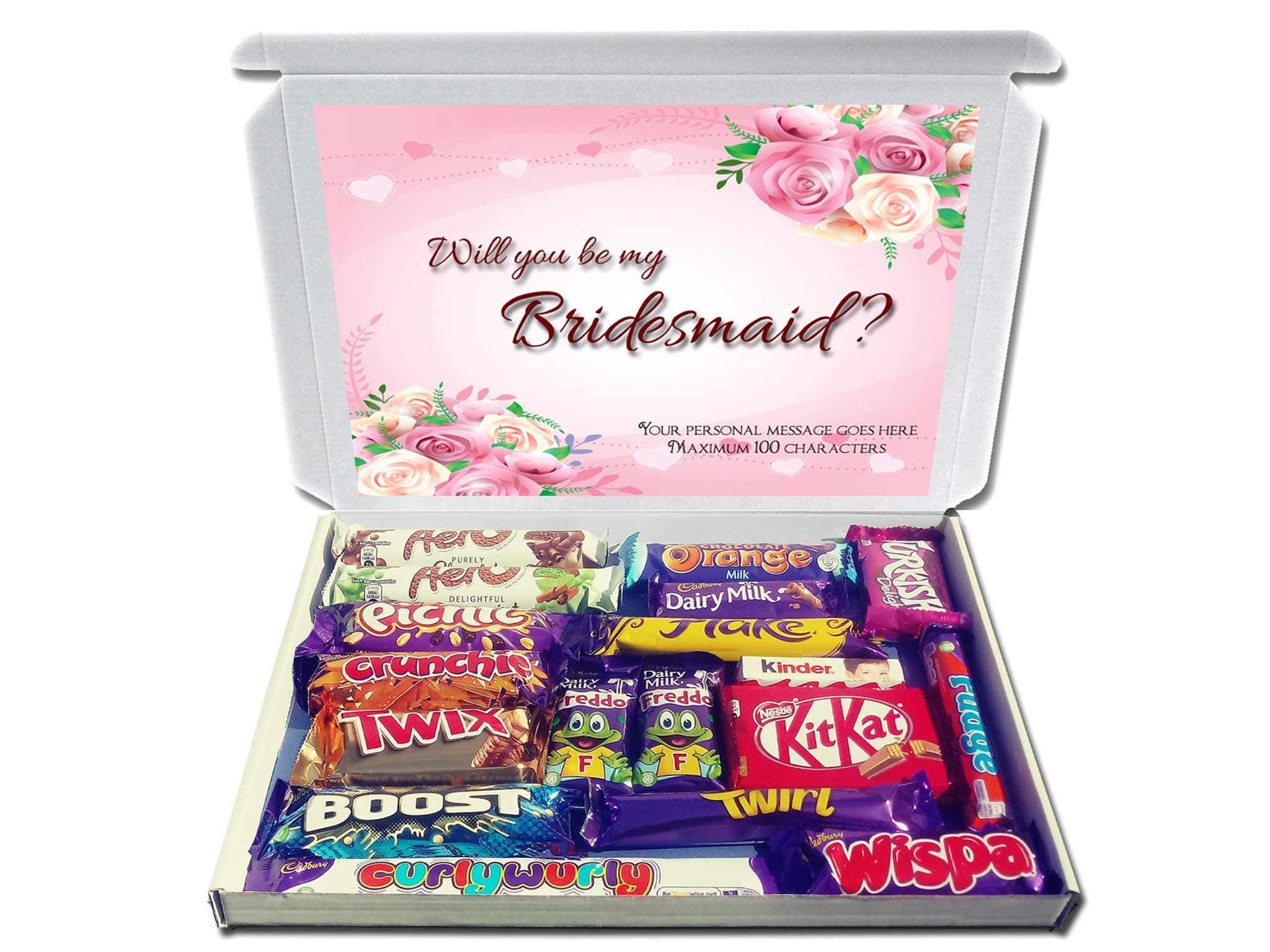 Will You BE My Bridesmaid Personalised Chocolate Selection Box Gift Hamper Wedding Gift