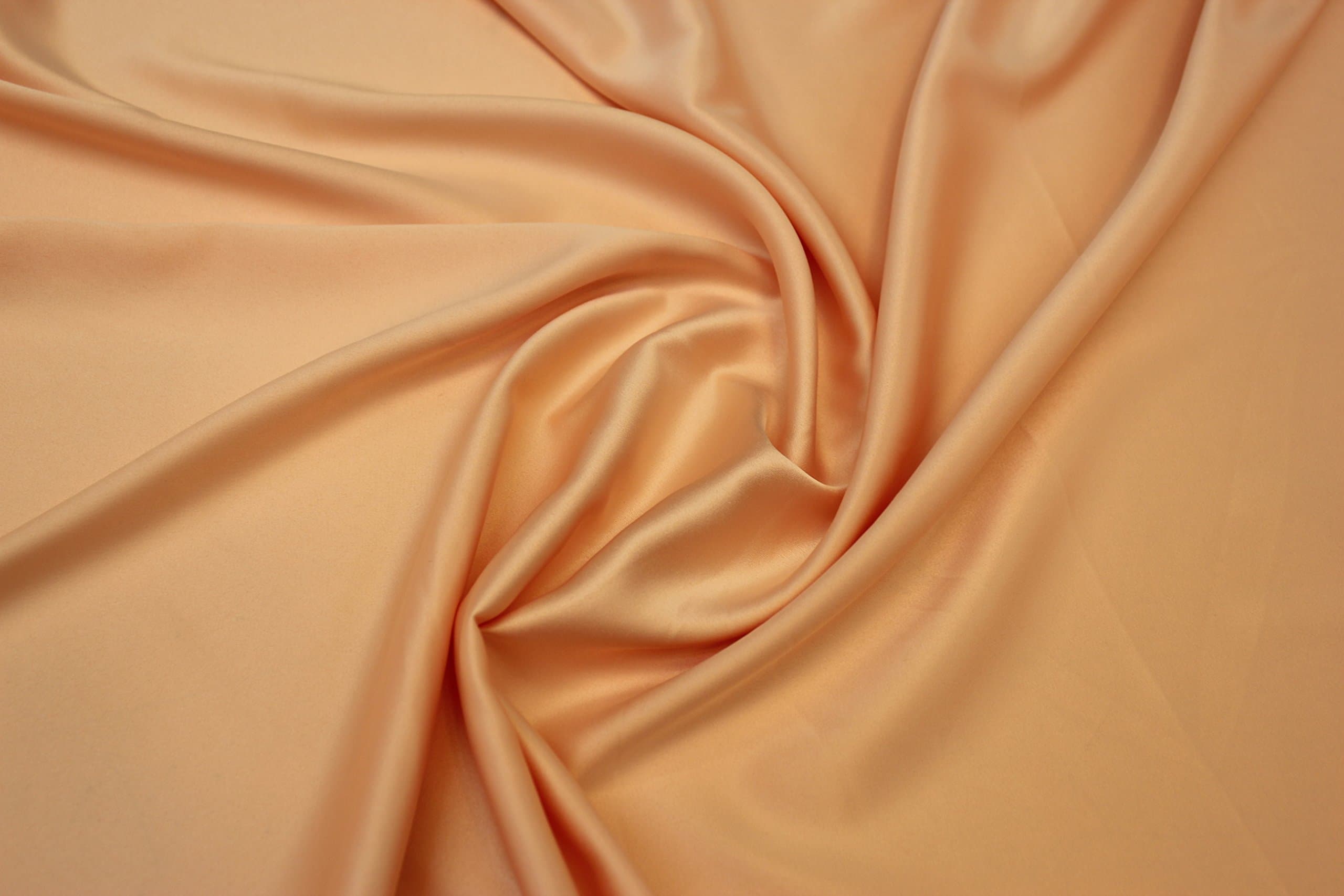 Silk Touch Satin Fabric, Imitation Silk Satin Charmeuse 2way Stretch, Very Soft (Peach)