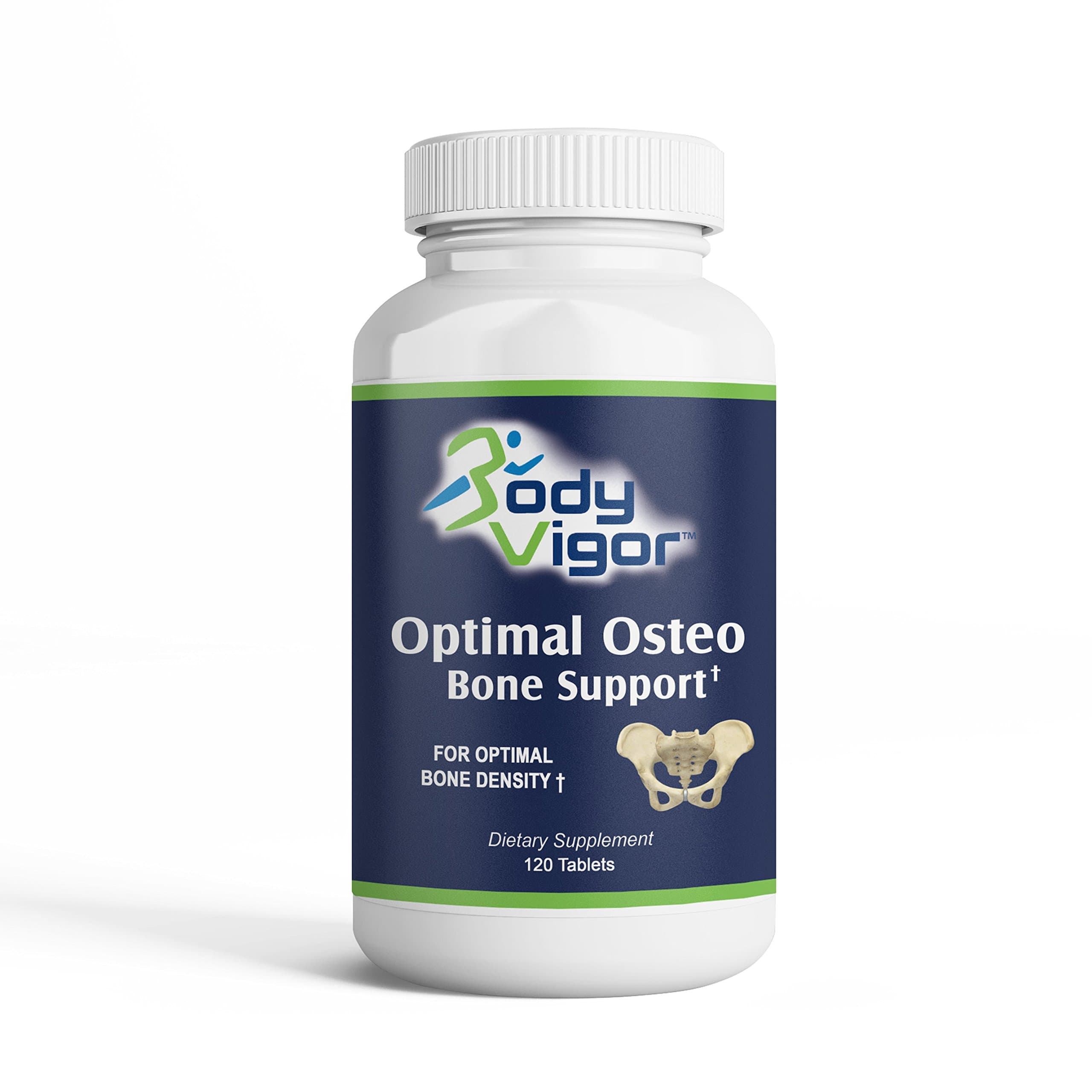 Body Vigor Optimal Osteo, Bone Support Supplement, Vitamin D3, K2, Calcium, 120 Tablets