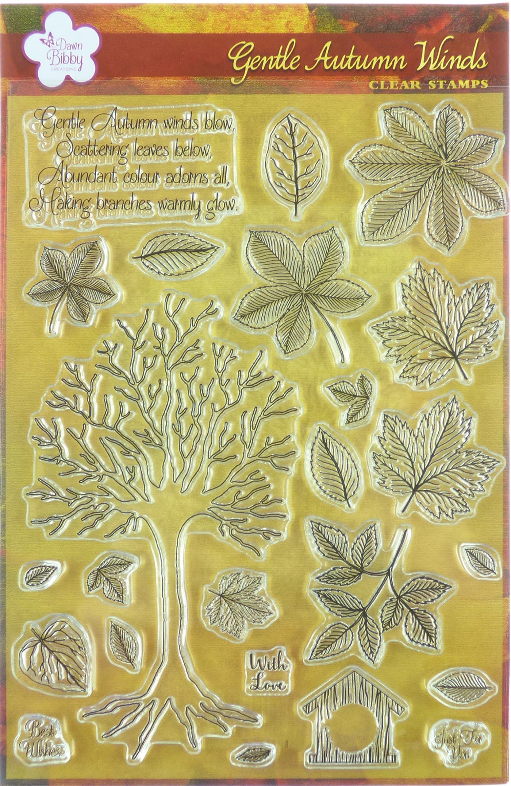 Dawn Bibby Designs Autumn Winds Clear Stamp Set,