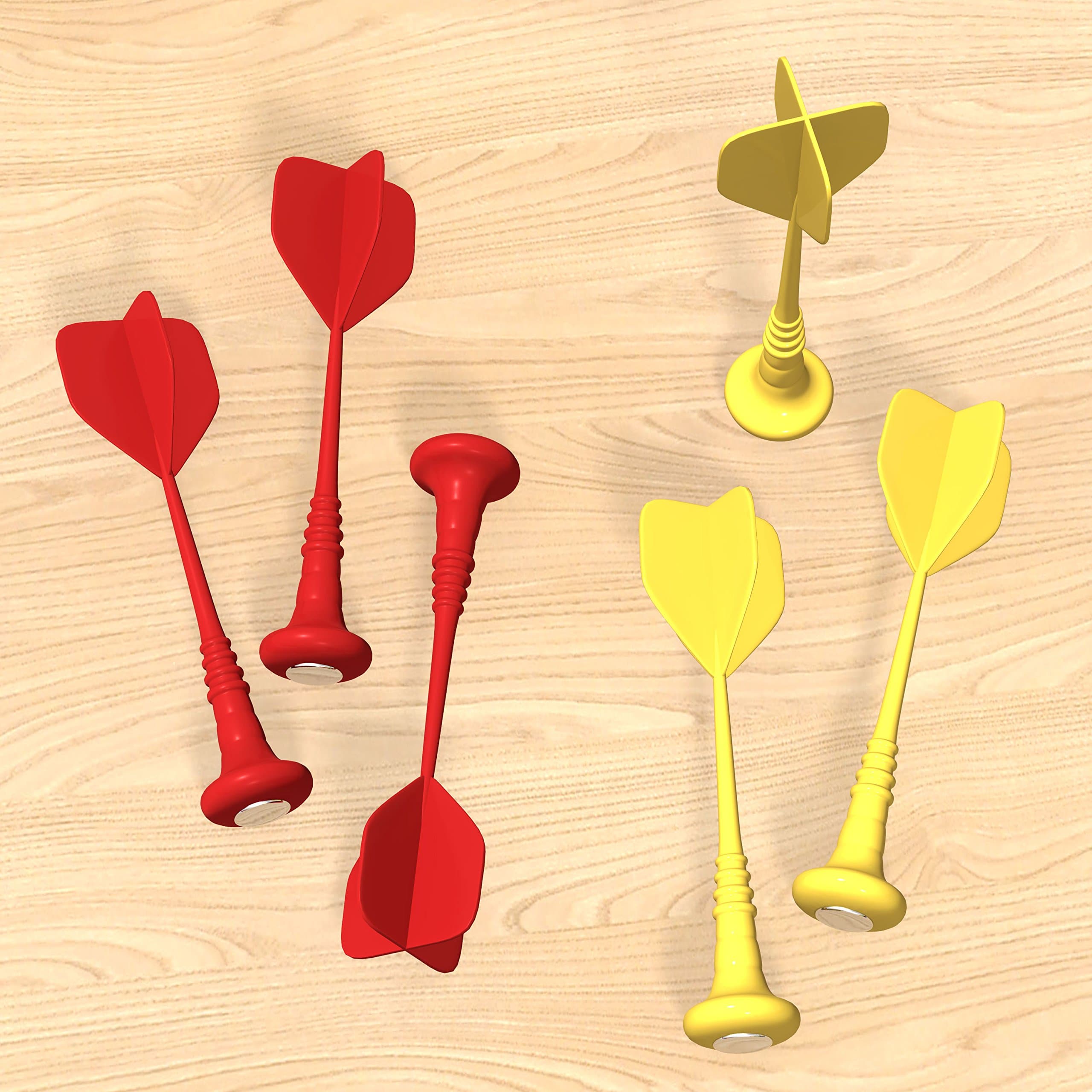 Fun Adams 6 Pack Replacement Magnetic Darts Magnet Dartboard, Made form Strong & Durable Plastic for Safe Play, Target Bullseye Game Toy Accessories for Dart Boards, Party Supplies