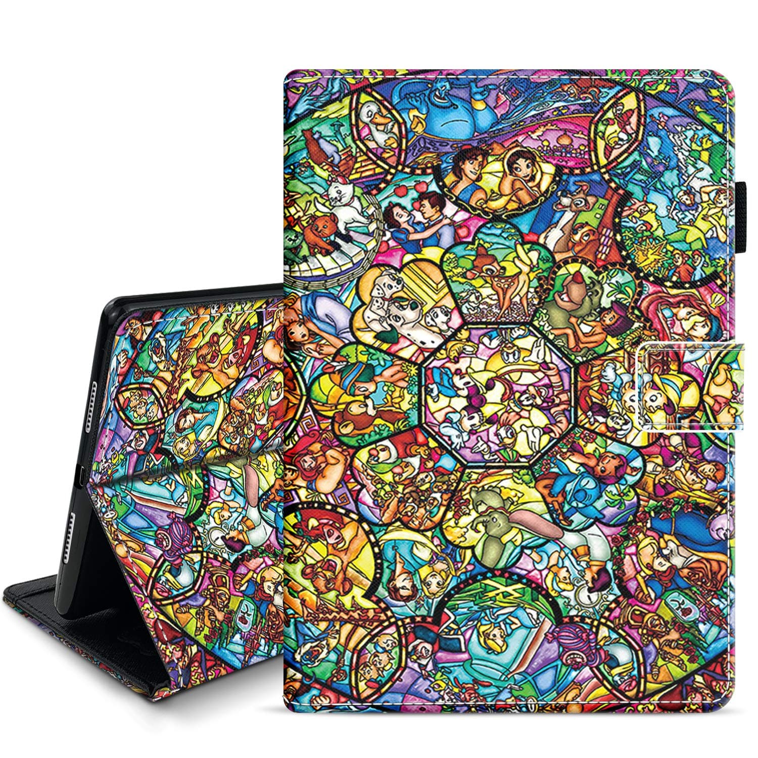 DC Faner for iPad Pro 11 2018 Case with Pencil Holder, Lightweight Soft PU Leather Cover Case Stand Folio Shockproof Cover Multi-Angle Viewing (Cartoon Characters)