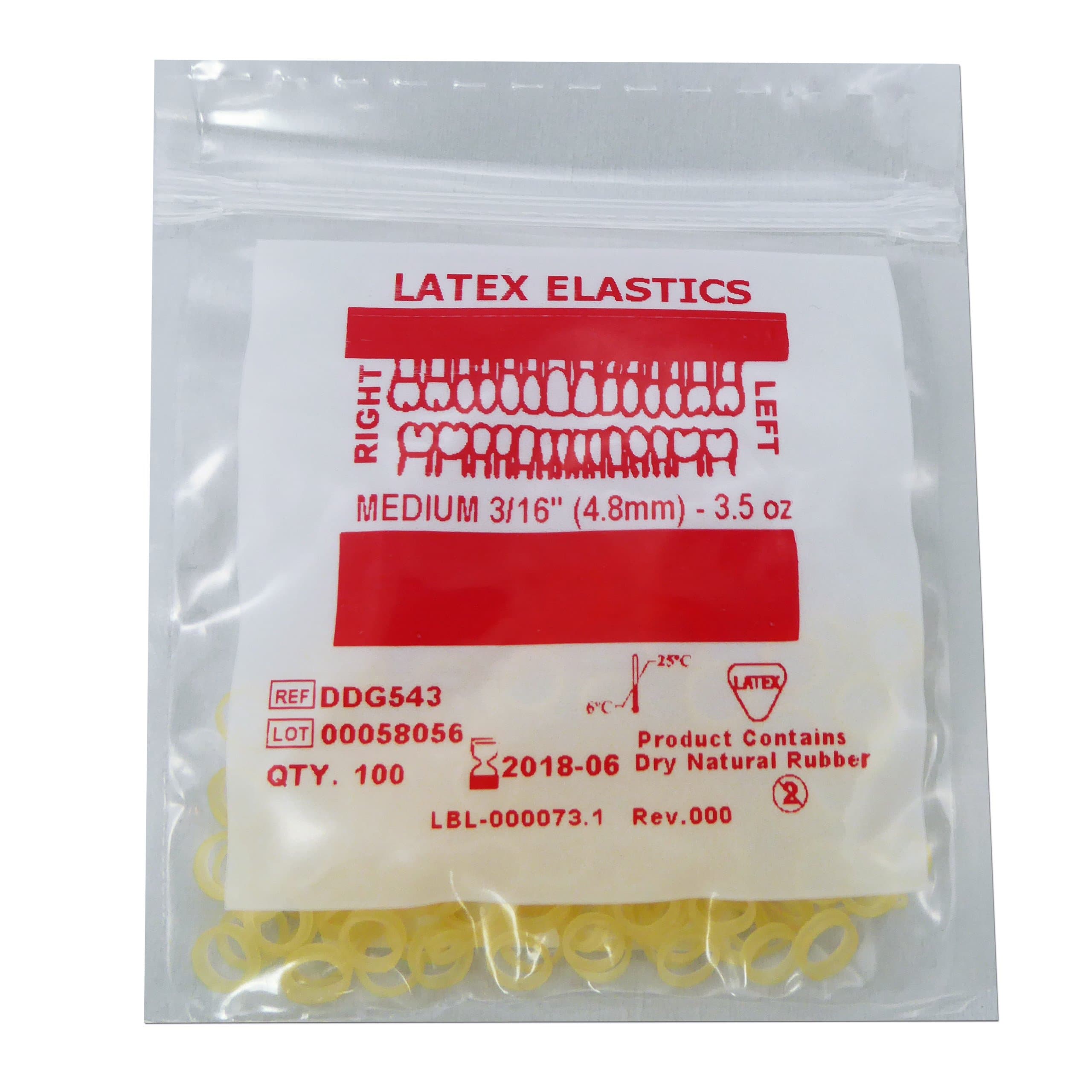 Orthodontic Elastics Bands ~ (Latex 3/16 3.5oz)