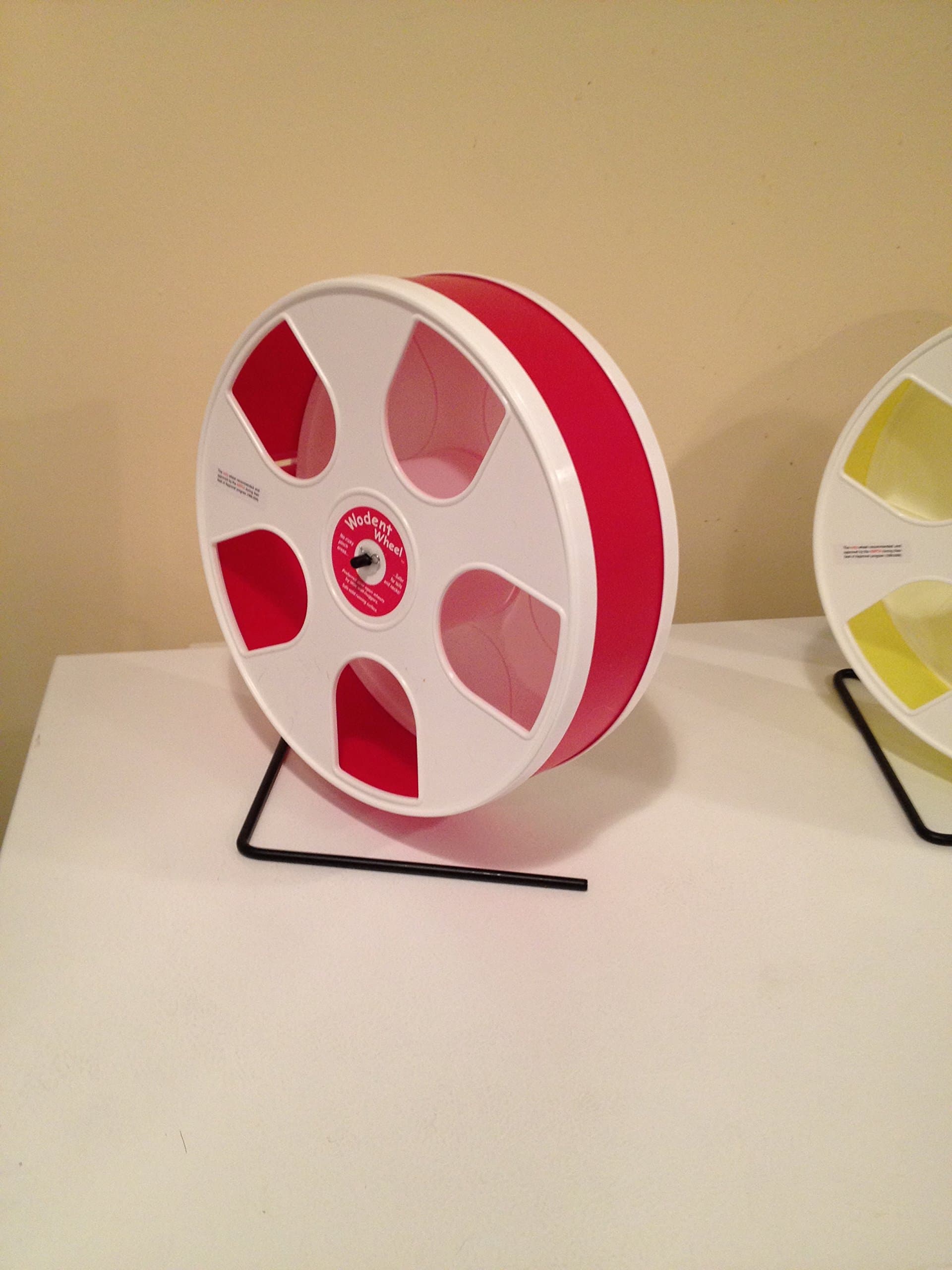 Sugar  Gliders USA 11"" WODENT Exercise Wheel for Small Animals RED/White (Total Height 12.3")