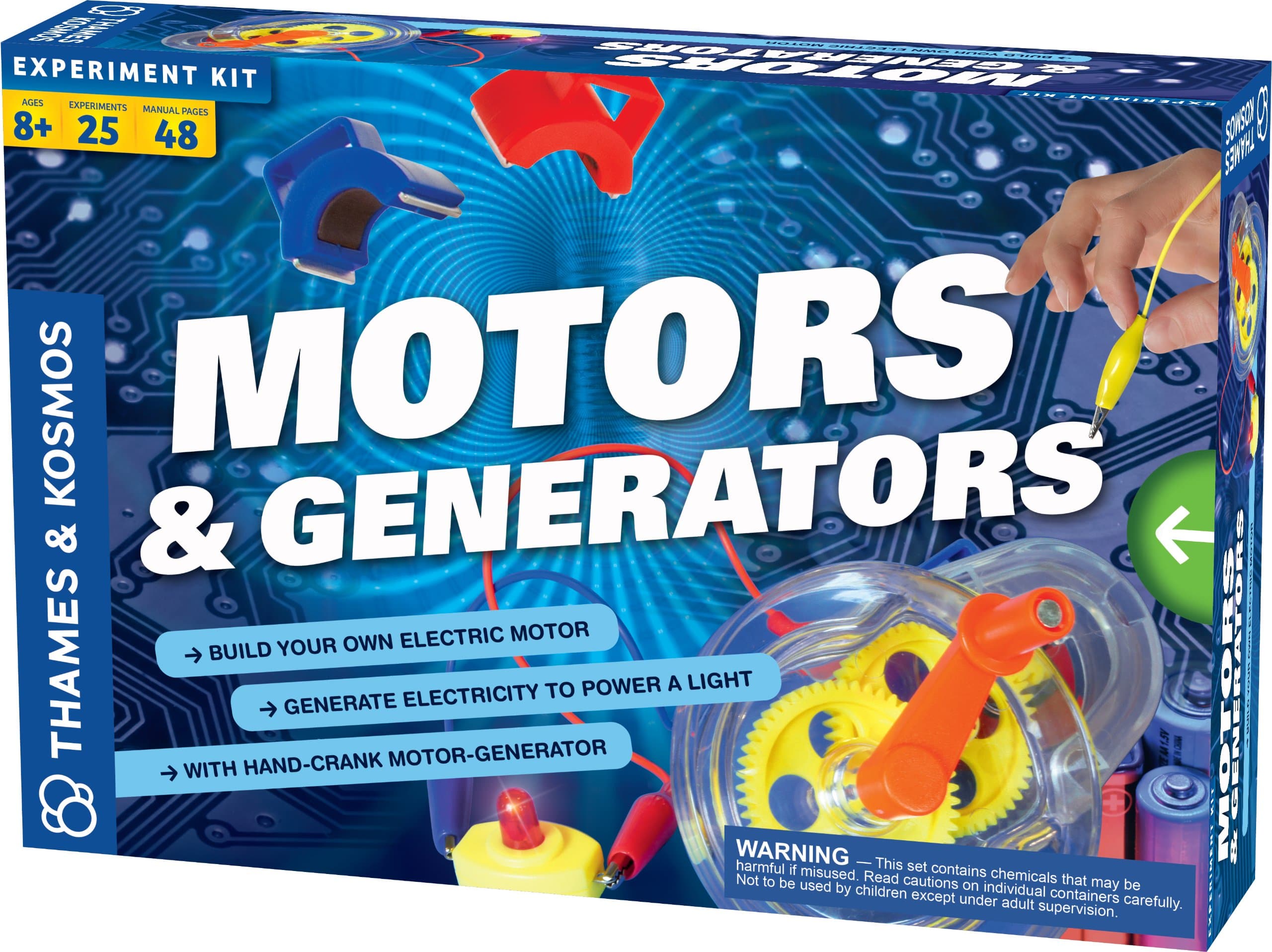 2 Item Bundle: Thames & Kosmos 665036 Motors & Generators Science Experiment Kit + Free Kids Coloring Book