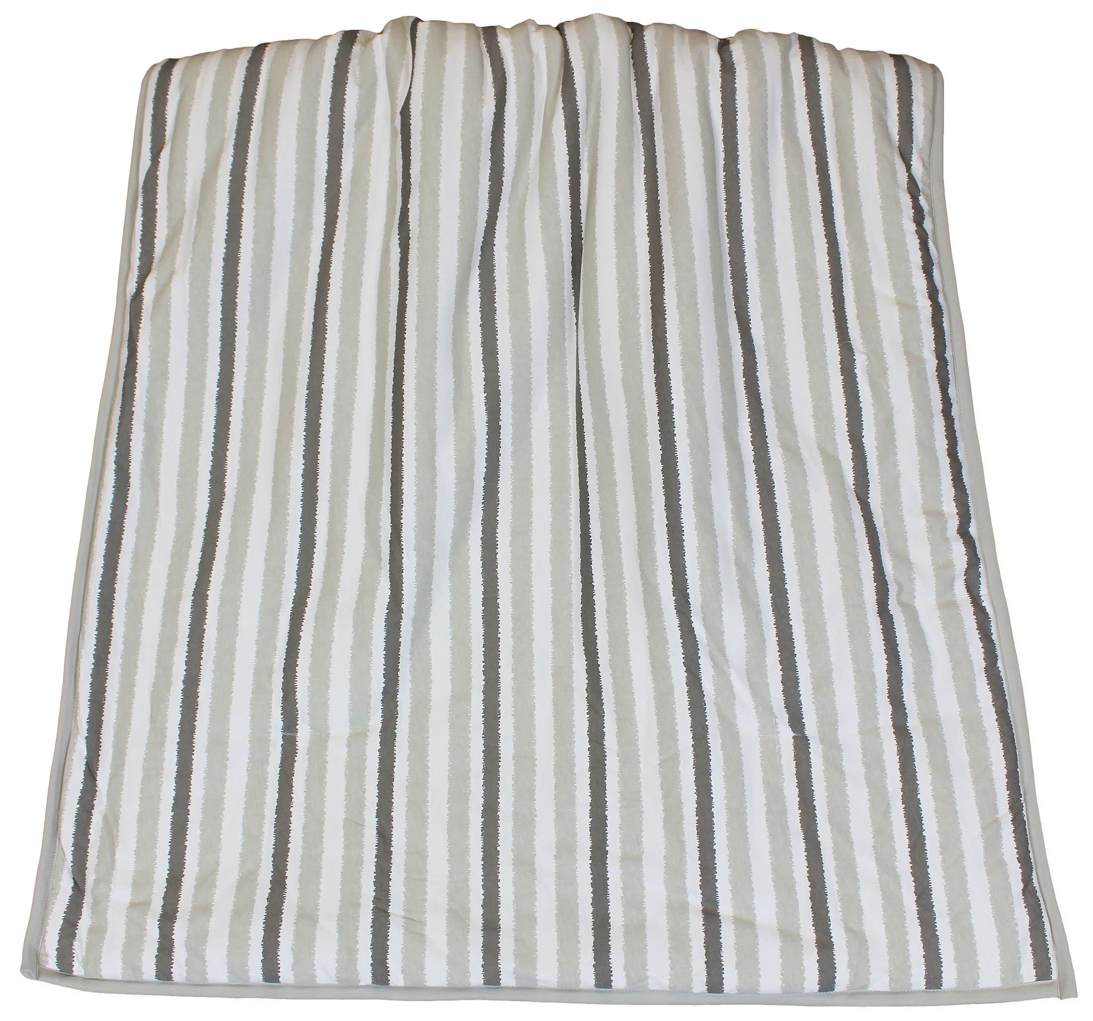 Sydney Cotton Knit Reversible Coverlet - Grey Stripe