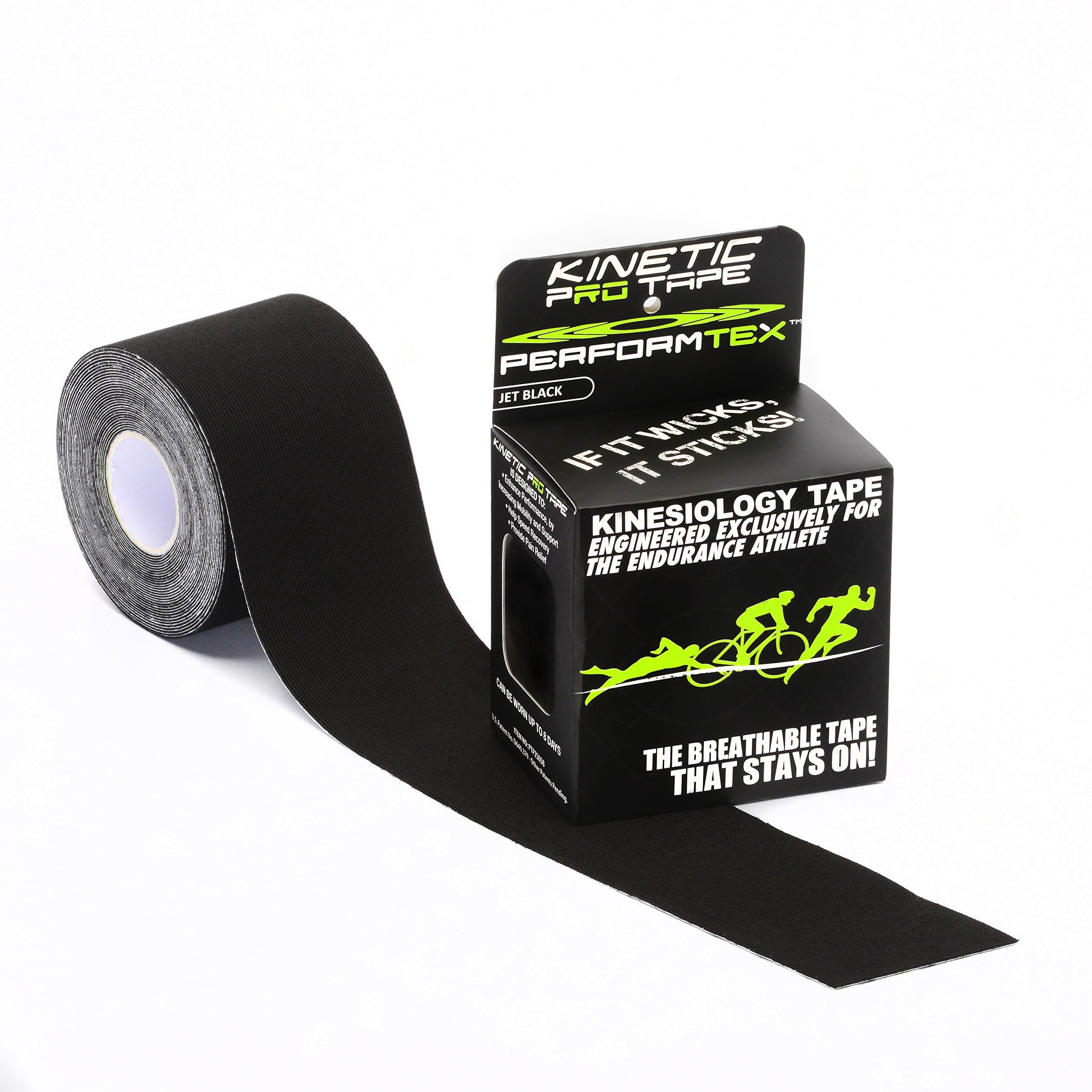 Performtex Kinetic Pro Kinesiology Tape- Jet Black - 5 Meter Roll