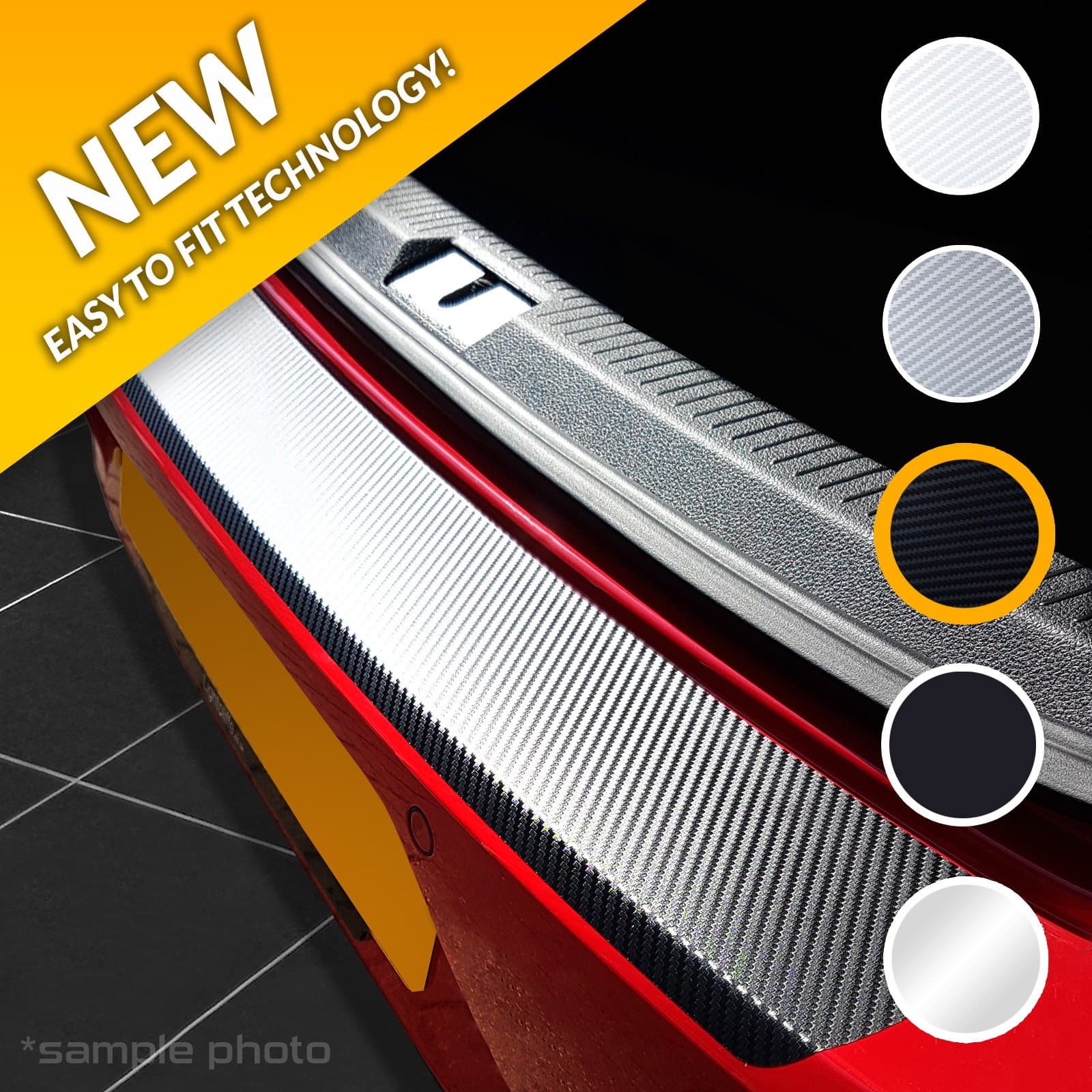 carmats4u Black Carbon Vinyl Bumper Lip Protector/Self Adhesive