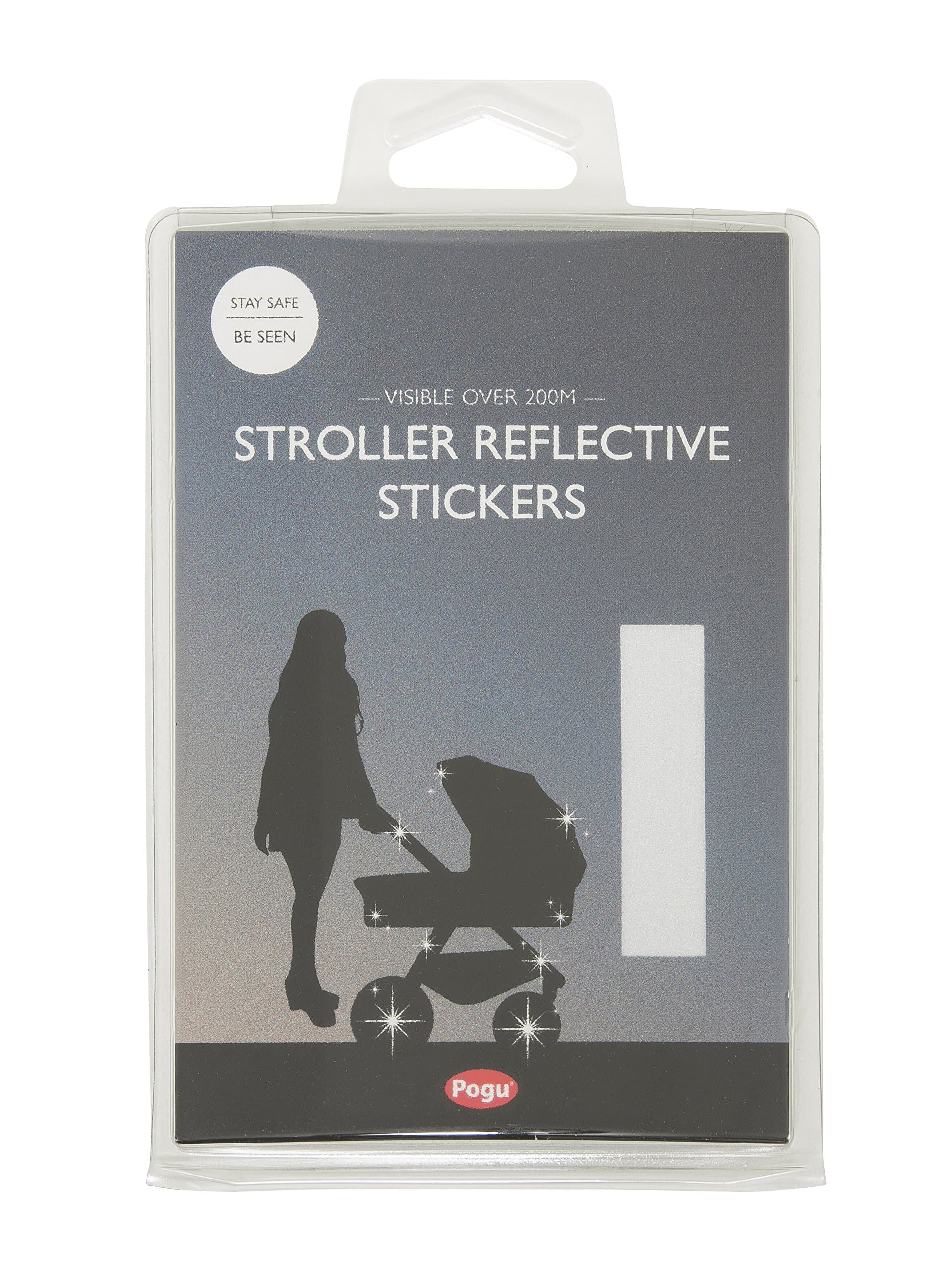 Pogu 3M Scotchlite Reflective Sticker Pack - Silver - High Visibility All Day and Night. for Buggy/Stroller Frames, Scooters, Bikes, Helmets. Going to School or Nursery and Playing