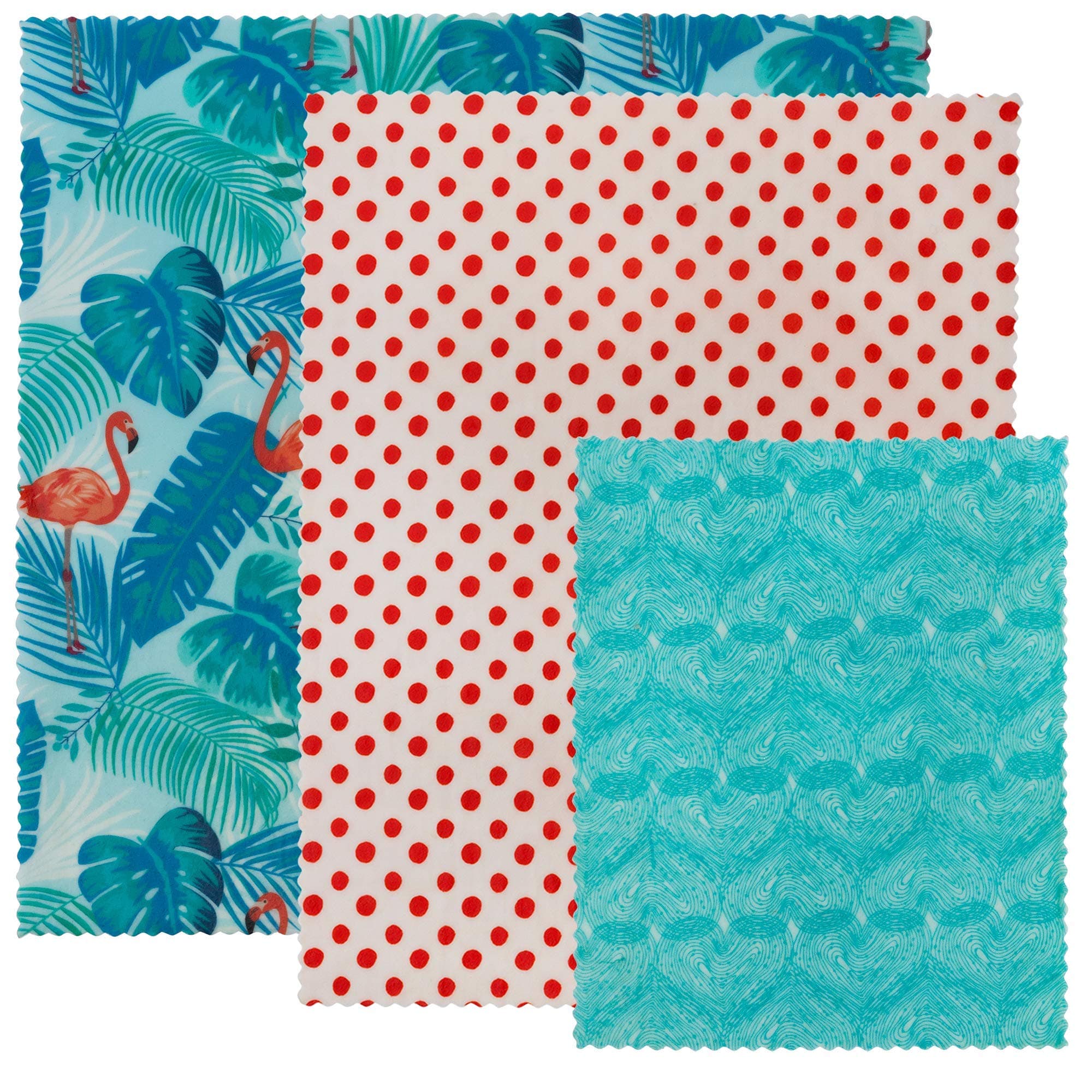 Lily BEE WRAP Beeswax Wrap Reusable Food Wraps | 3 Pack Sustainable Zero Waste Bees Wax Food Wrappers | Biodegradable & Plastic Free Clingwrap Alternative(Flamingo Island, 3 Pack).