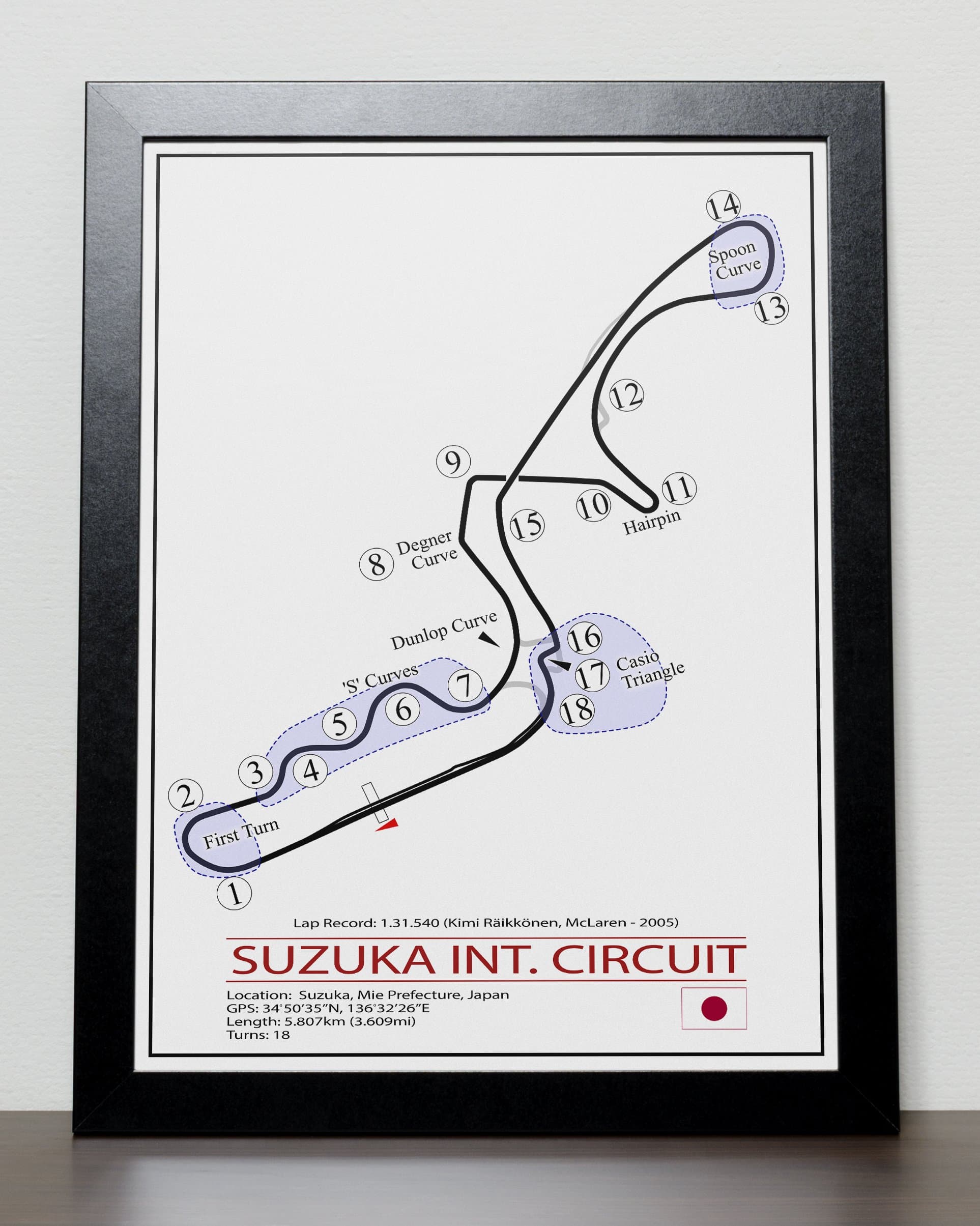 Japanese Grand Prix Formula One Track Poster