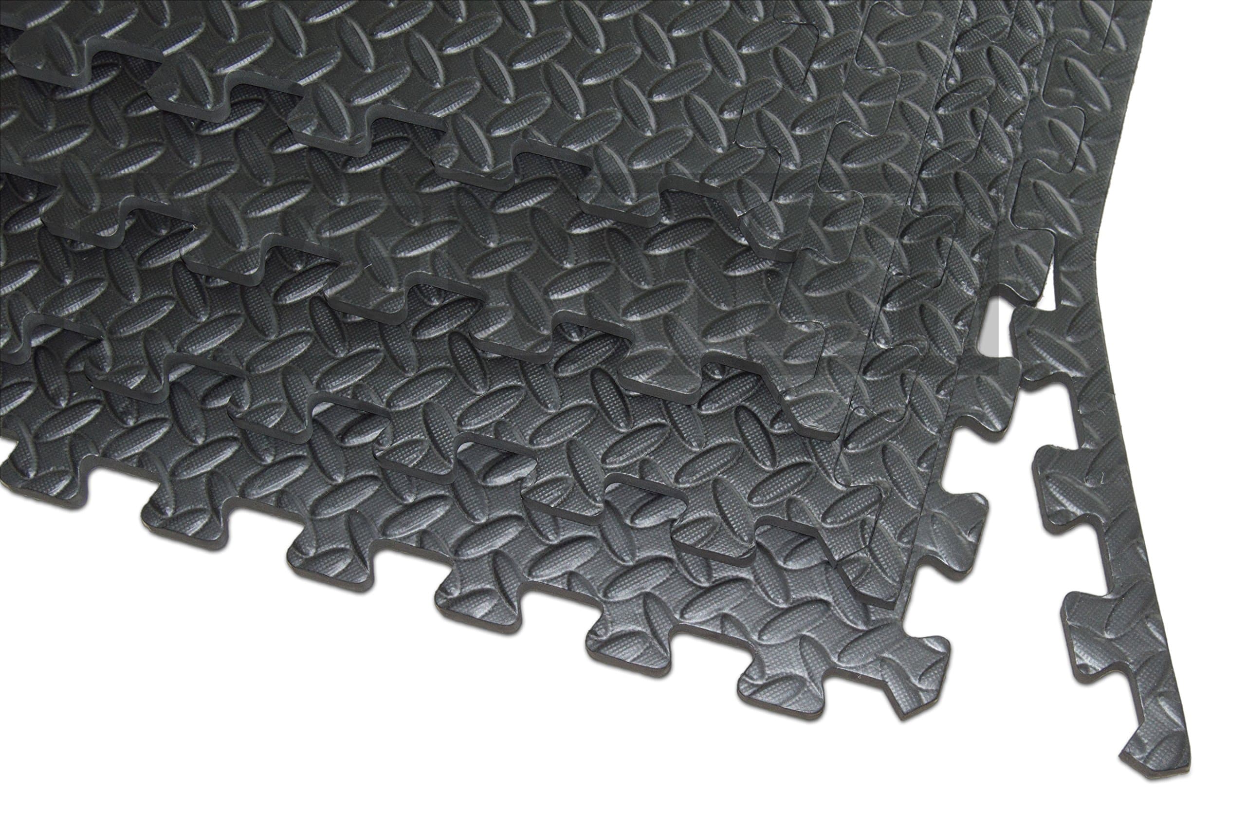 5.96sqm 64sqft 12mm Large Interlocking Gym Exercise Garage Home Anti Fatigue Floor EVA Foam Mat