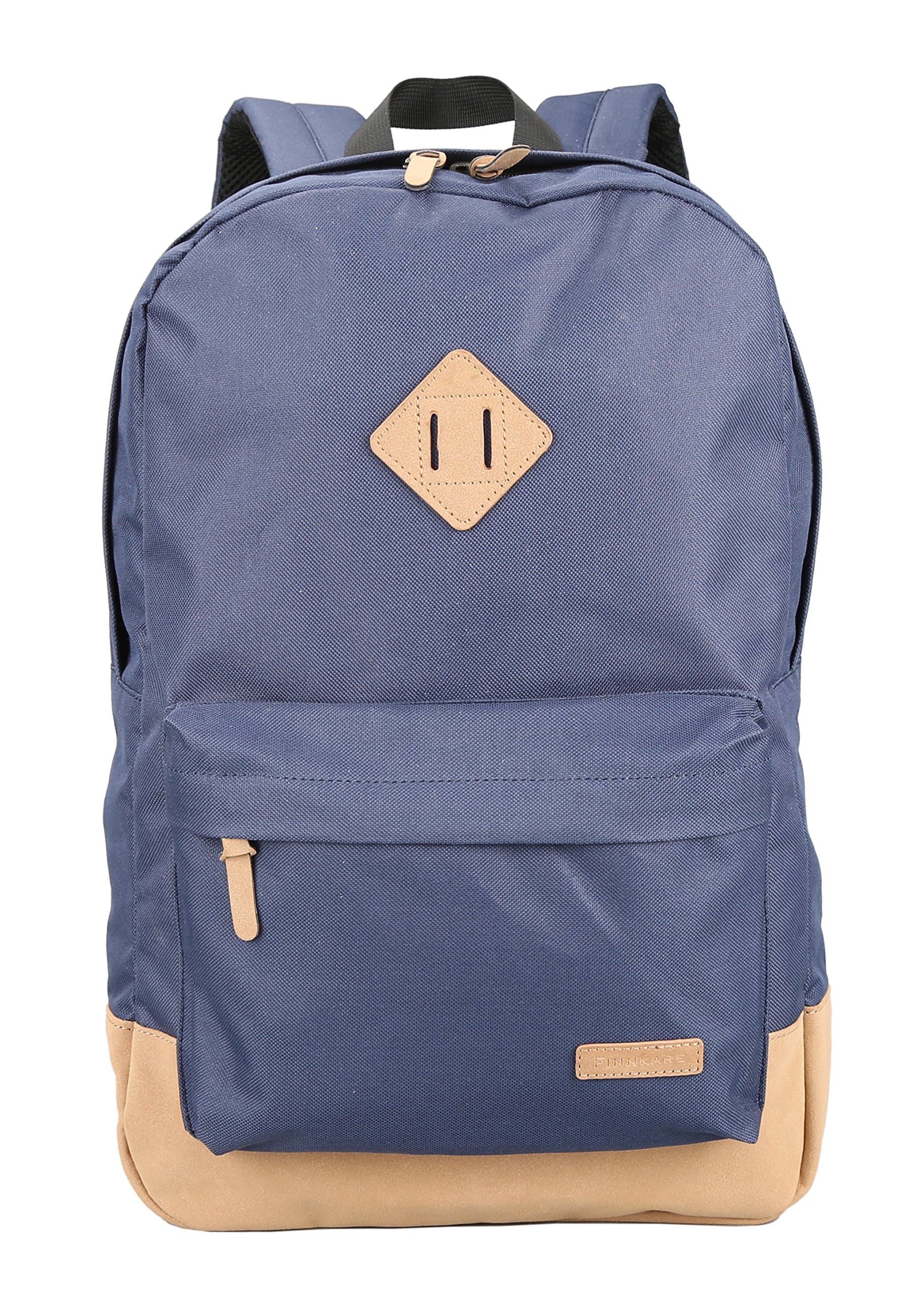 FINNKARE Classic Laptop Backpack Computer Bag School Backpack College Bag Rucksack Travel Backpack Water Resistant Fits 14Inch Laptops and Tablets Navy Blue