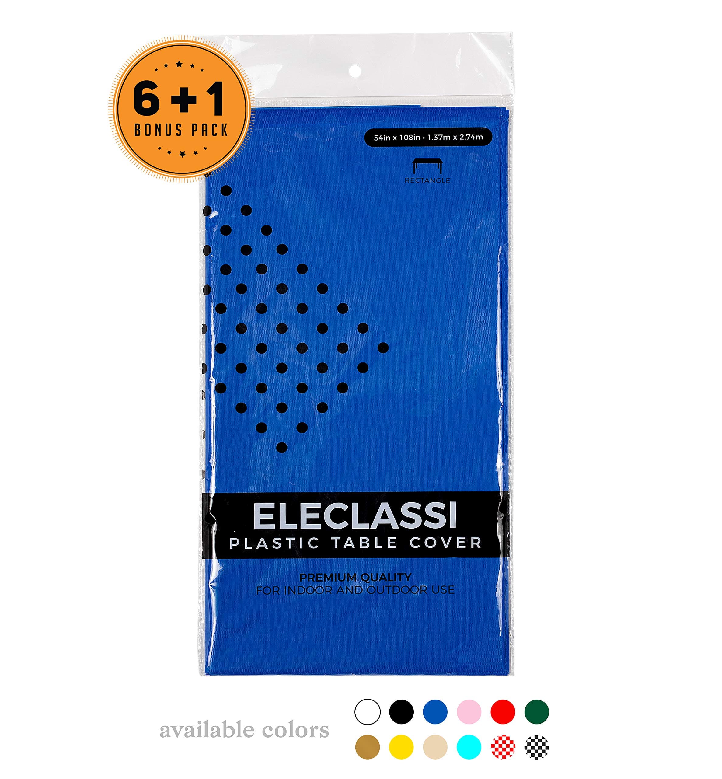 Royal Blue 6 Pack Premium Disposable Plastic Tablecloth 54 x 108 In - Plastic Table Cloths for Parties Disposable Tablecloth for 8 Feet Rectangle Table - Rectangle Tablecloth - Blue Plastic Tablecloth