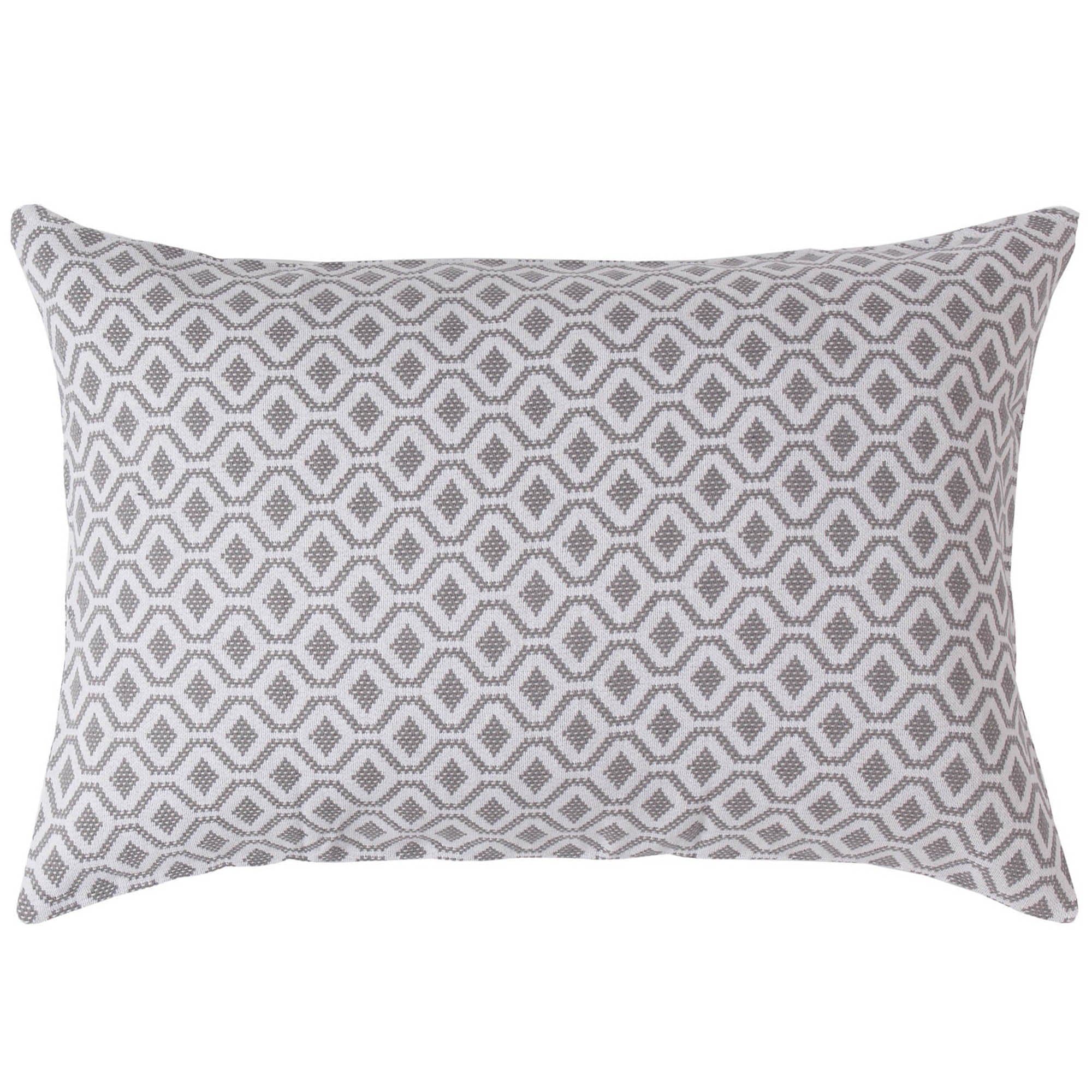 URBANARA Viana cushion cover - 100% cotton - grey/white, rectangular 40x60 cm