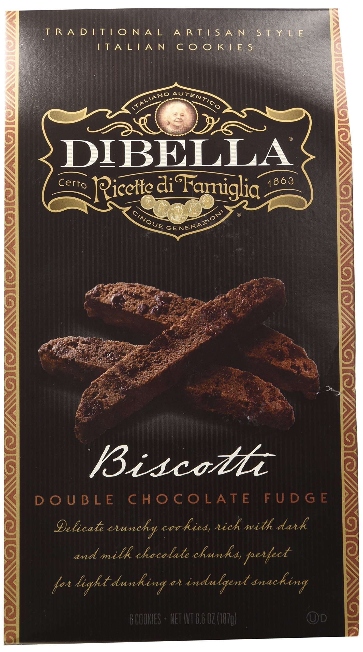 Biscotti Double Chocolate Fudge 6.6 oz (2 Pack)