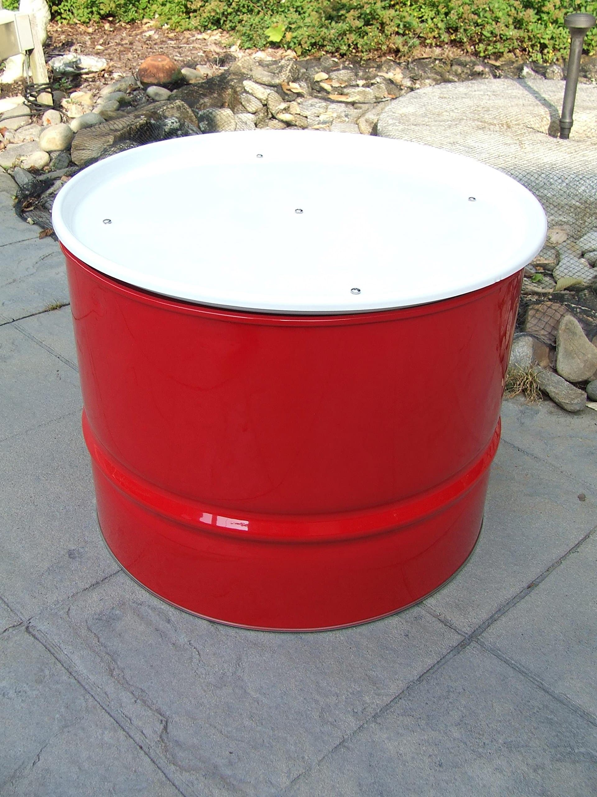 Drum Works Furniture Table, Red/White