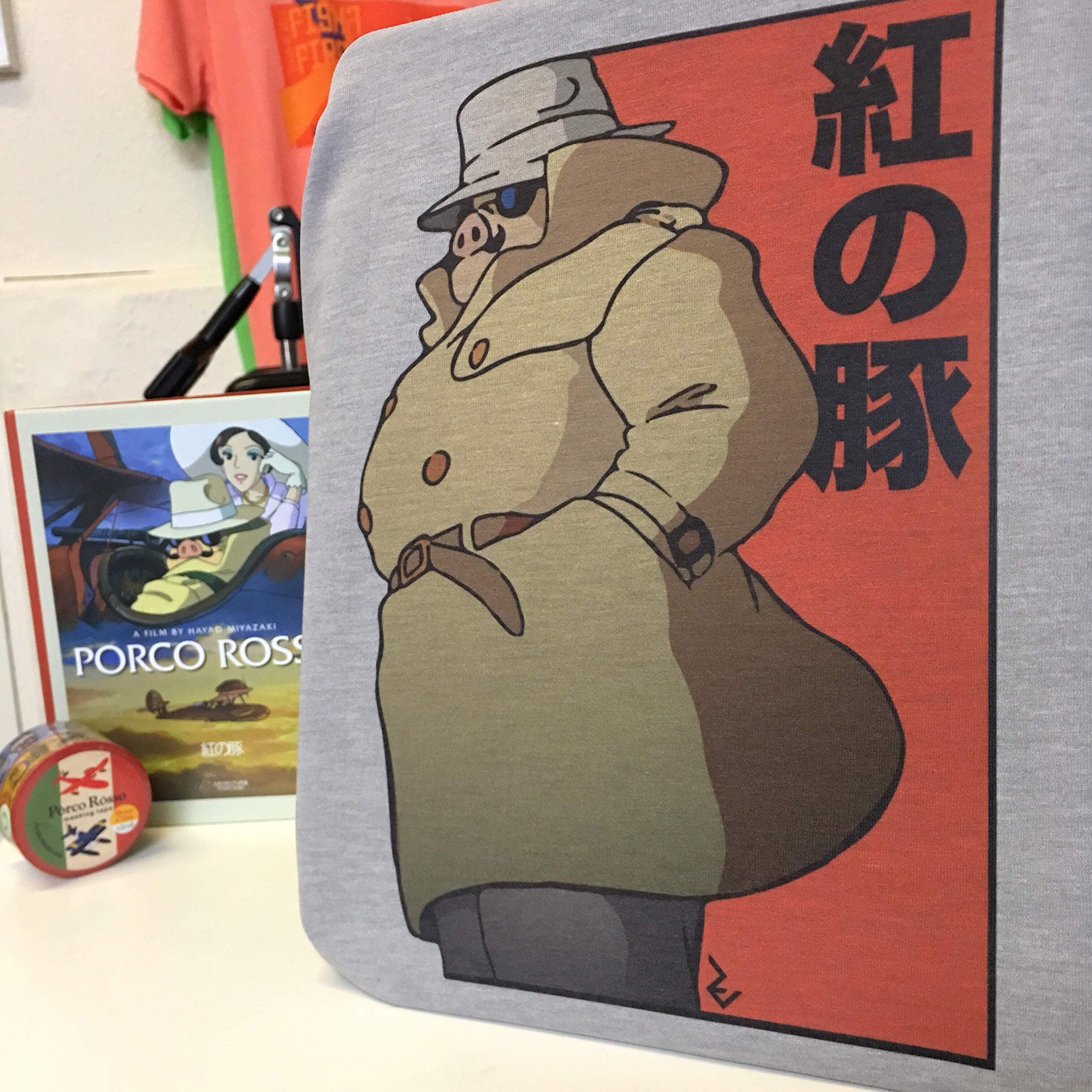 Crimson Pig Graphic Poster T-Shirt