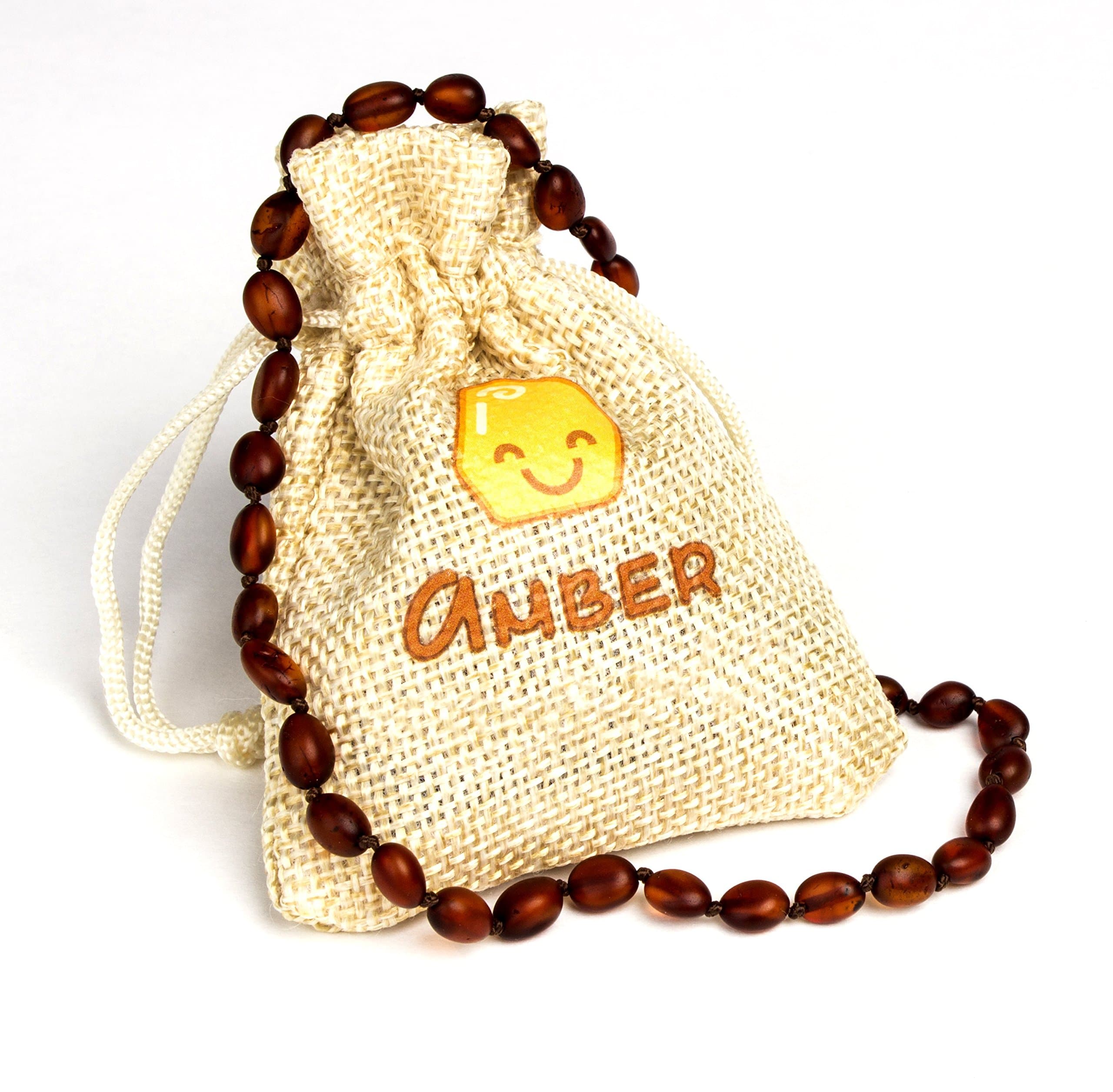 Baltic Amber Necklace | Size 31-33 cm | 100% Natural & Handmade Amber Beads Jewelry | Lab Tested & Certified by Amber Certificate Inst. | Matted Yellow