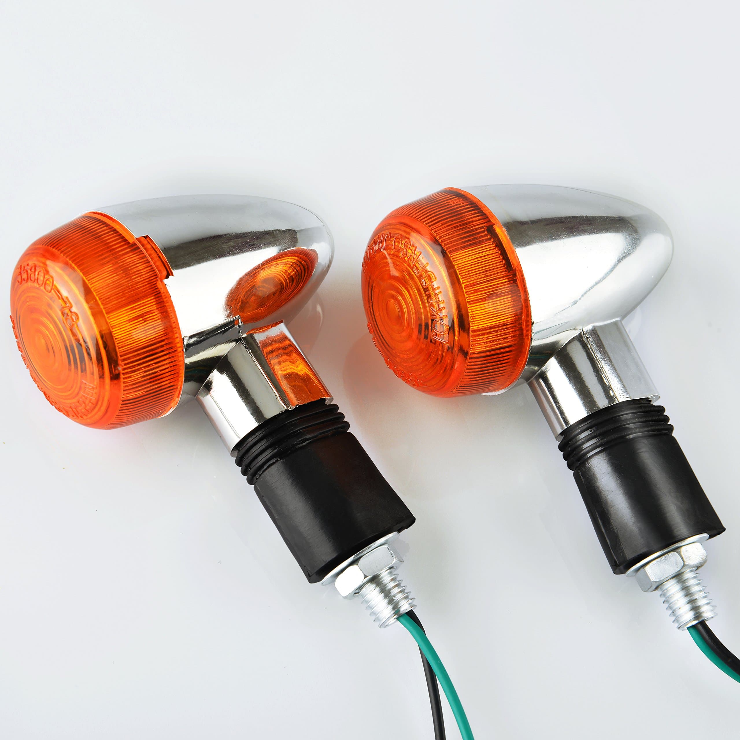 Winllyat Motorcycle Turn Signal Lights Chrome Bullet Front Rear Blinker Indicator Light for Harley Honda Kawasaki Suzuki Yamaha Motorcycle Street Standard Custom Bike Cruiser Bobber Chopper (2PCS)