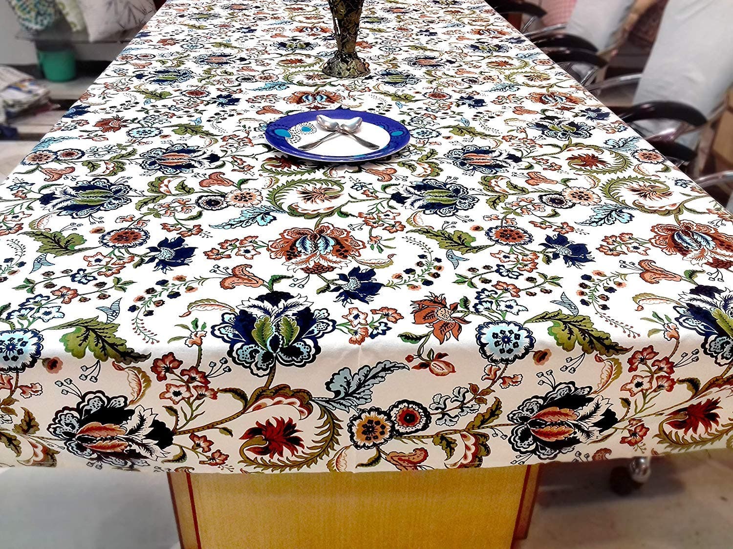 Arohi Dining Table Cover Cotton Tablecloth Center Table Cover Coffee/Tea Table Cover Gifts (60 x 90 Inch)