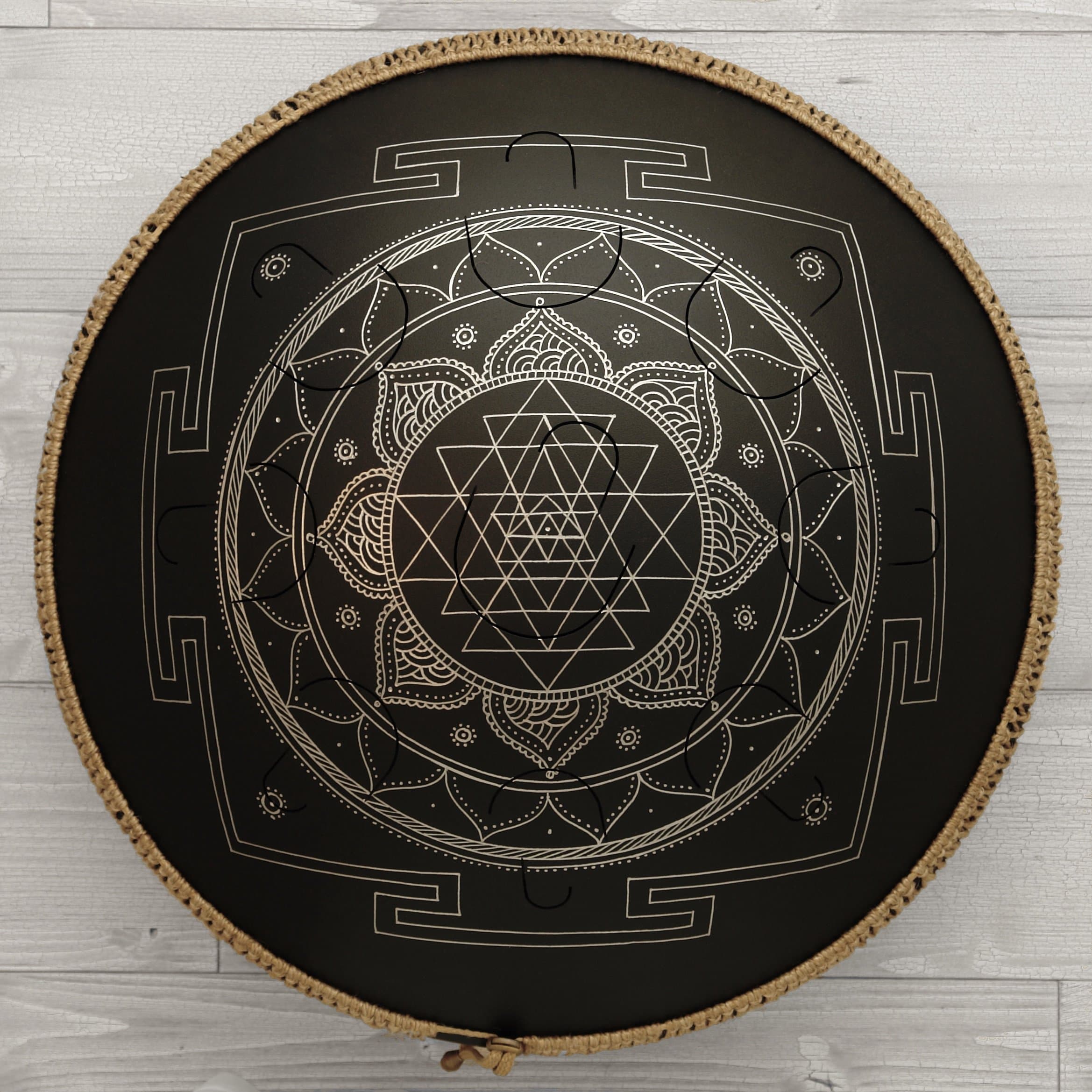 GUDA DRUM 2.0 Plus Sri Yantra with Rope Decoration and Travel Bag