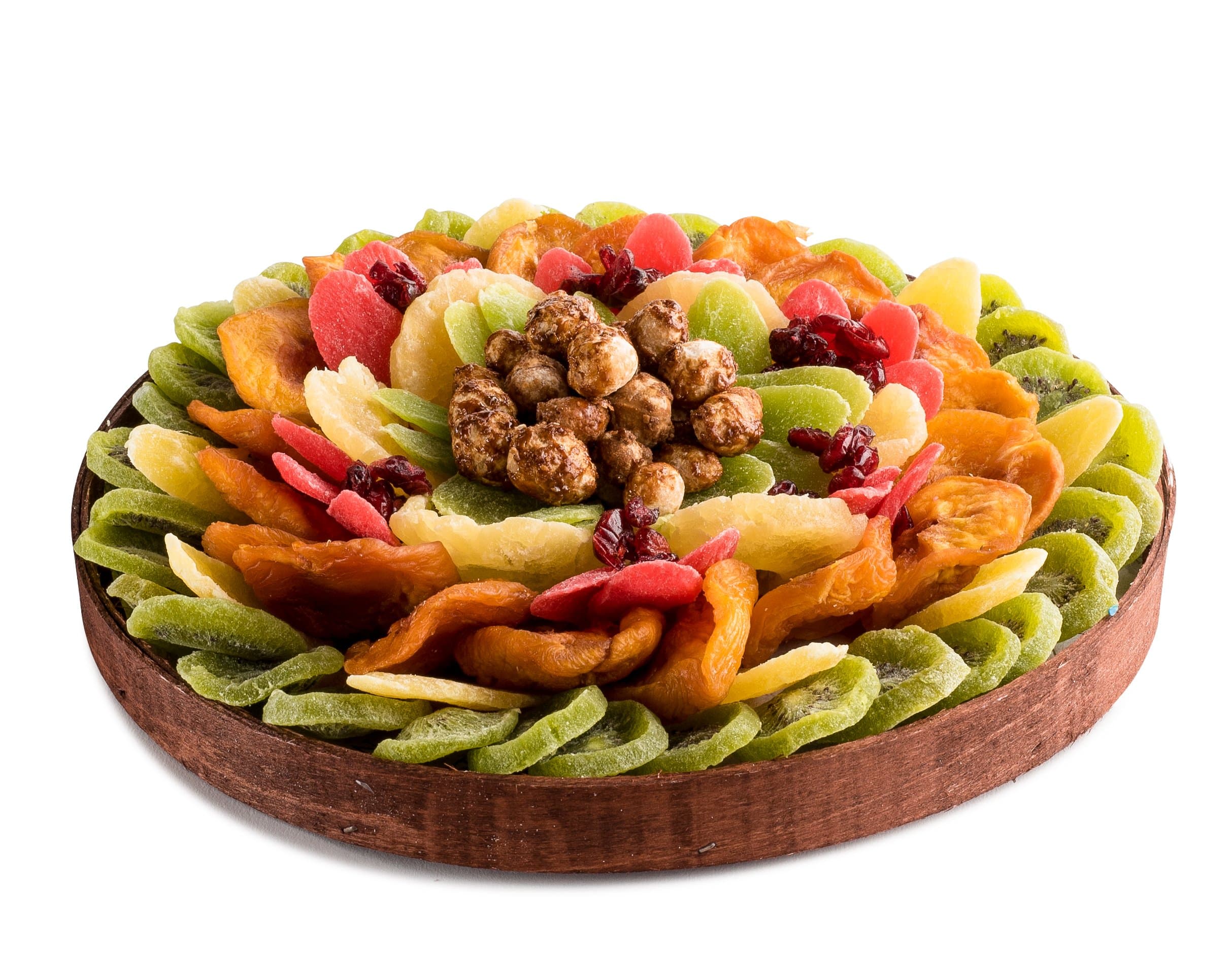 The Nuttery Premium Dried Fruit and Sweet Nuts Classic Circular Holiday Gift Platter