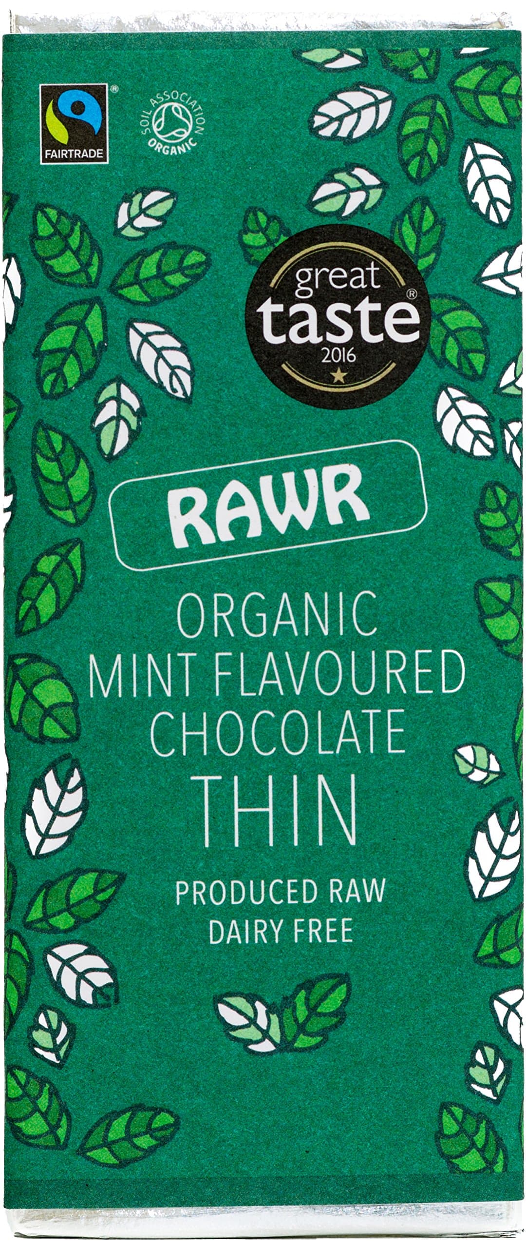 Rawr Organic Mint Chocolate Thin Bar, 30g (Pack of 8)