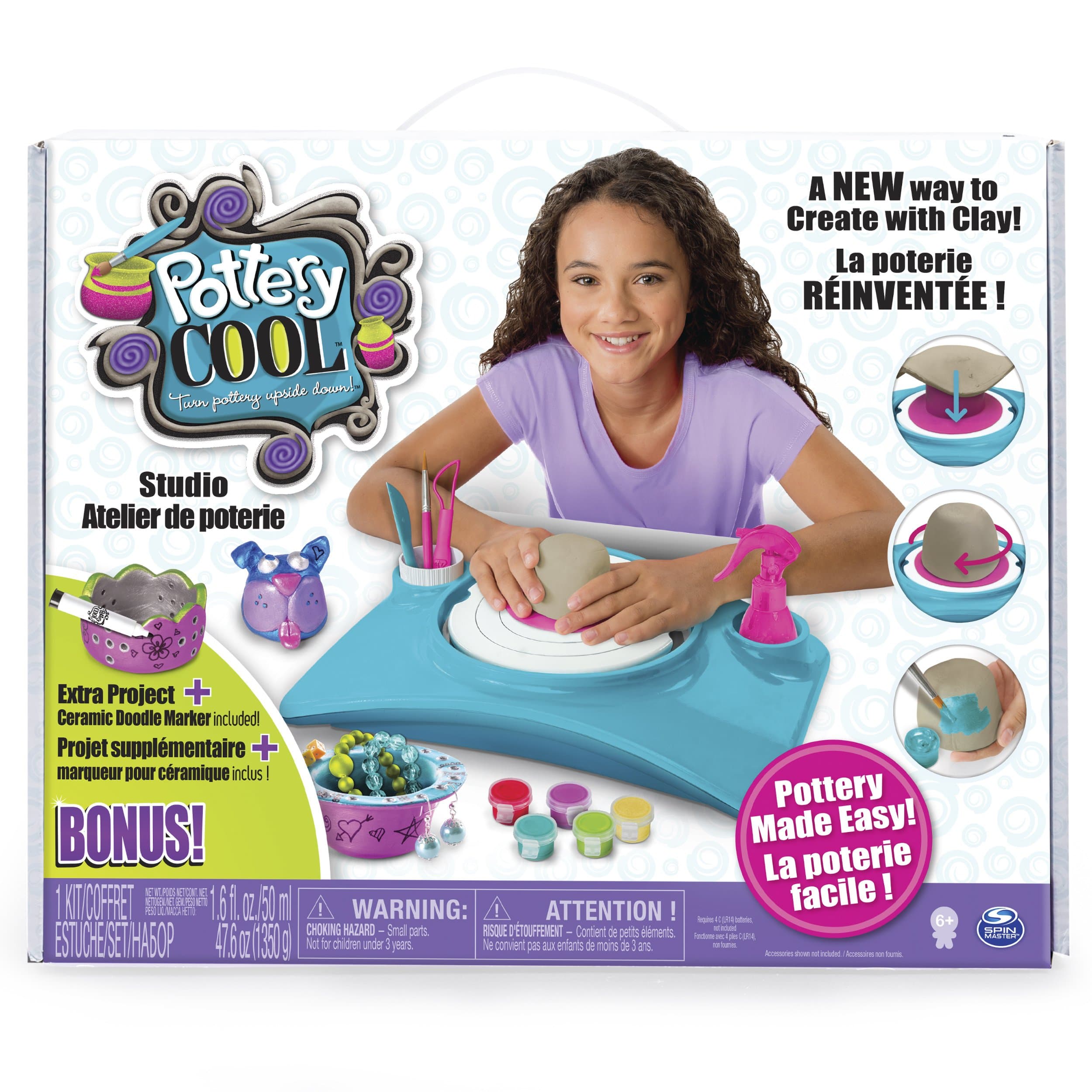 Exclusive Pottery Cool Studio Set Bonus Extra Project Clay Kids Craft Kit by Pottery Cool