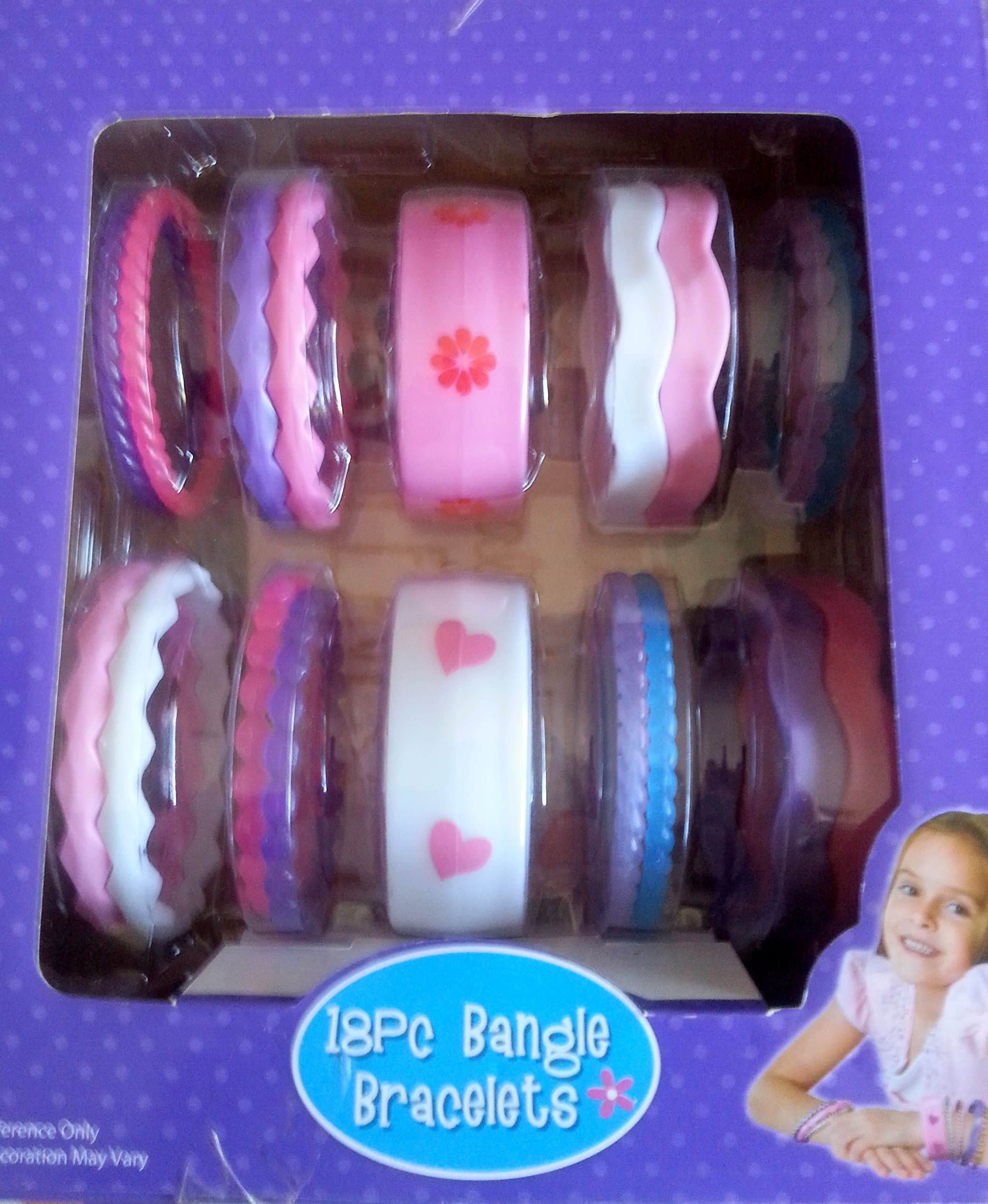 18 PC Bangle Bracelets Pack Girl Costume Gift Box Pack