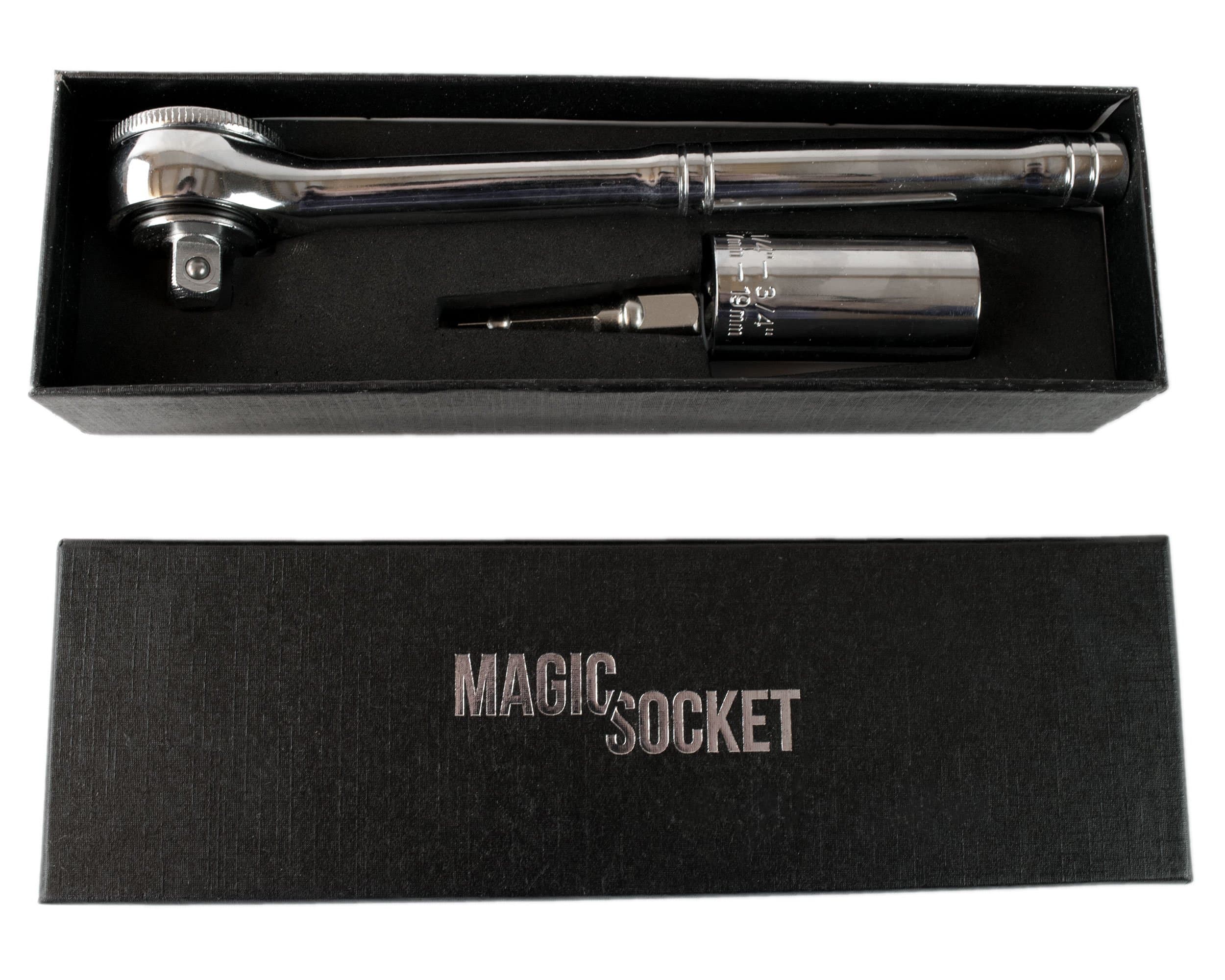 Magic Socket Universal Socket 7 - 19 mm Socket Wrench, Tool with Drill Chuck Adapter, multi-funcionality, auto-adaptive