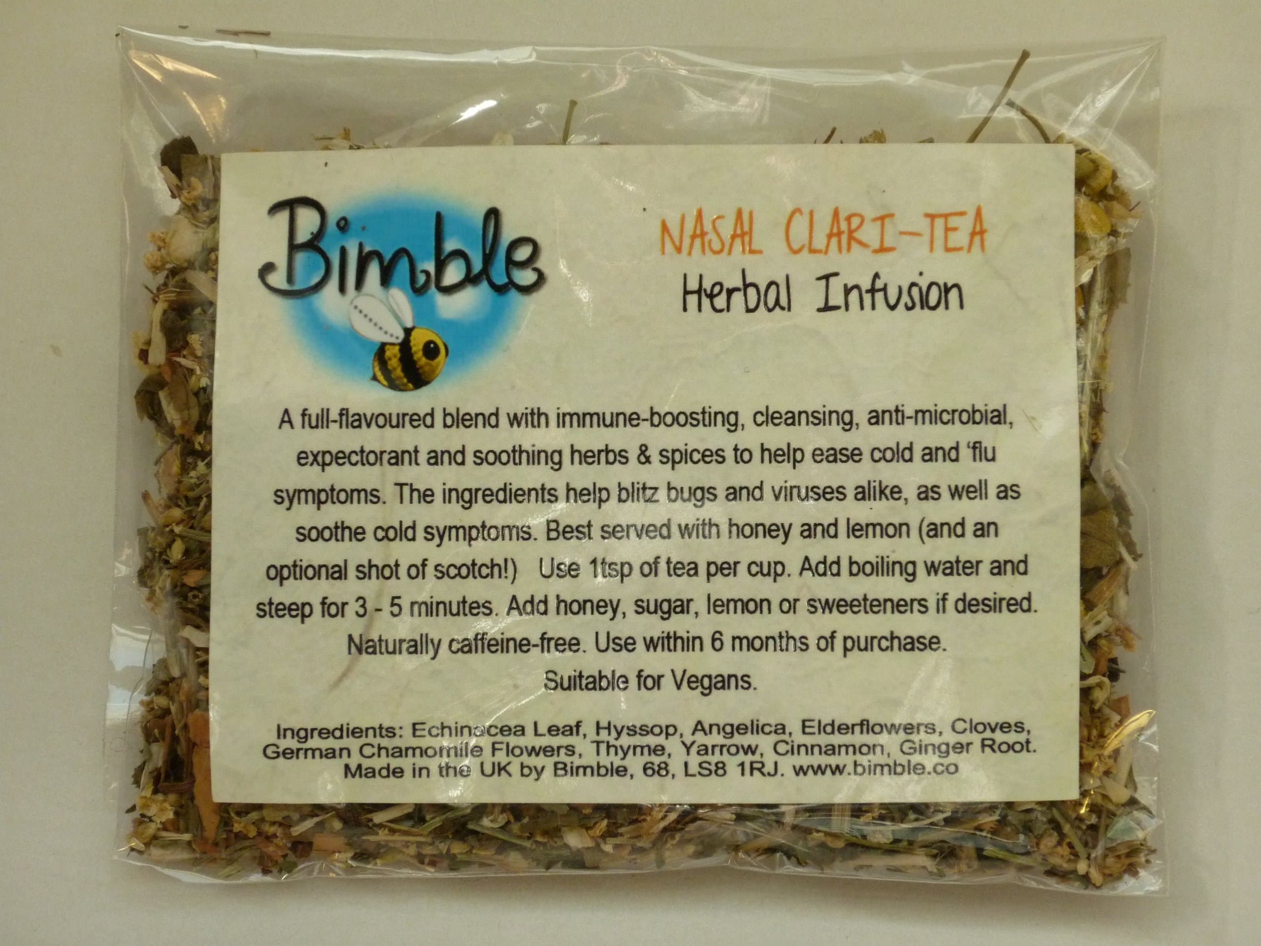 Bimble Nasal Clari-Tea Decongestant Herbal Tea 25g