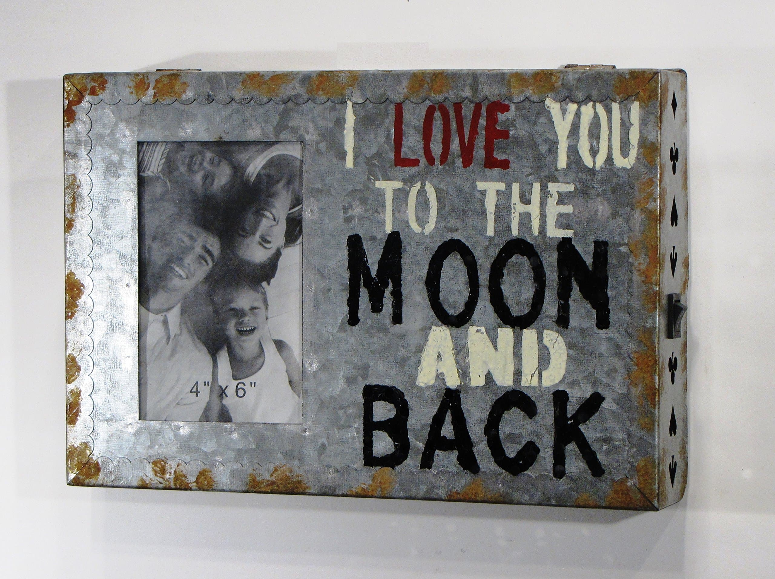 Rustic Pet Shadow Box Picture Frame I Love You to The Moon and Back