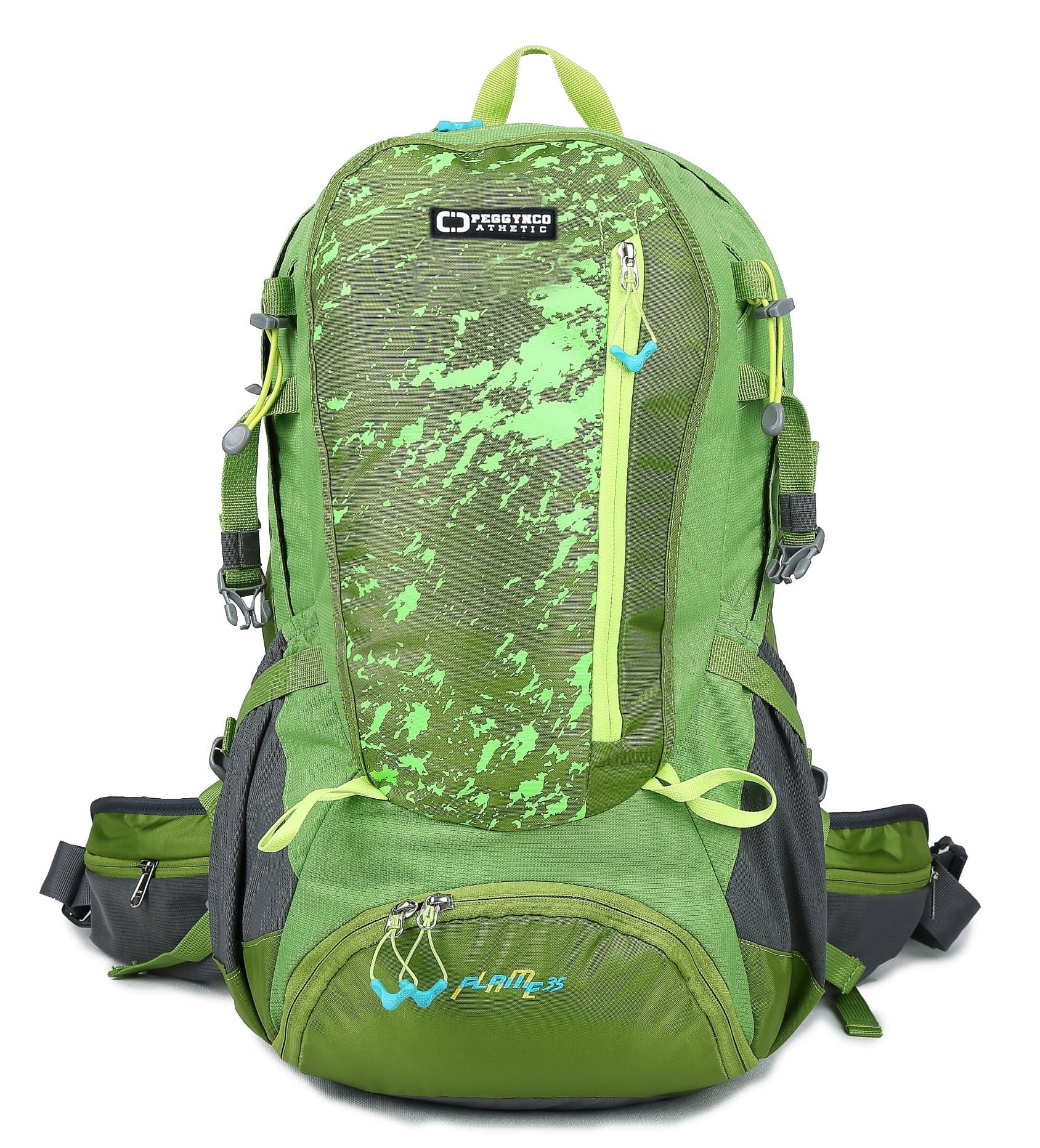 PEGGYNCO Cyber Monday Outdoor Backpack with Multi-compartment for Camping Hiking Traveling Color Green