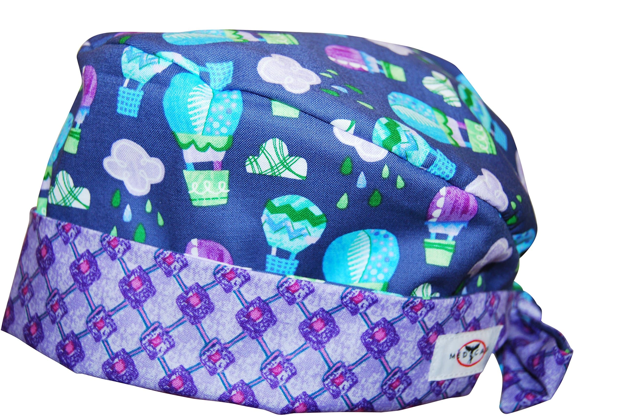 MedCap Scrub Hat Duet Scrub Hat Up Up and Away Lavender Blues