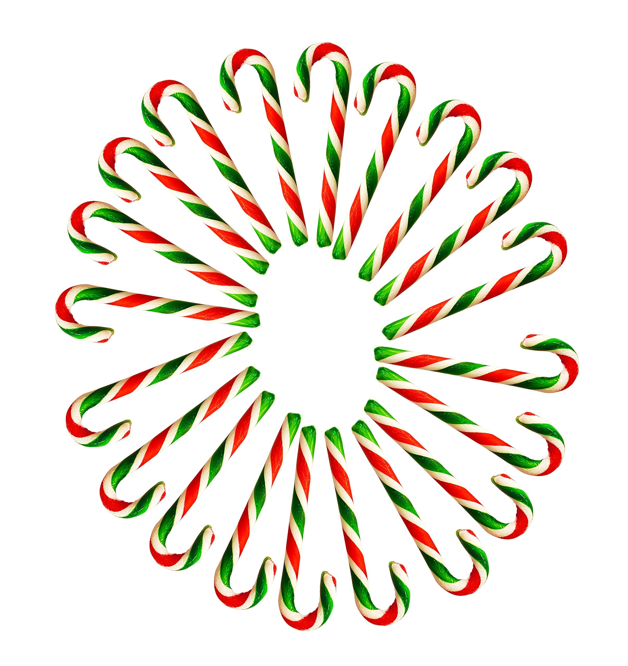 18 Peppermint Christmas Tree 20g Candy Canes - Red Green and White