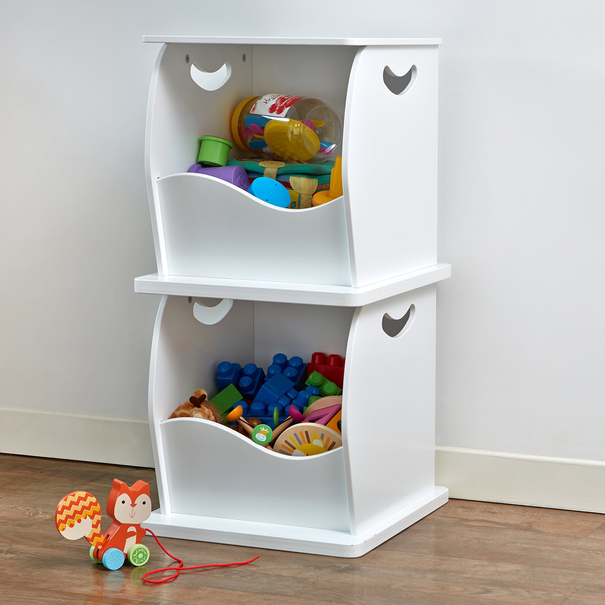 2 x Stacking Open Toy Storage Trunks