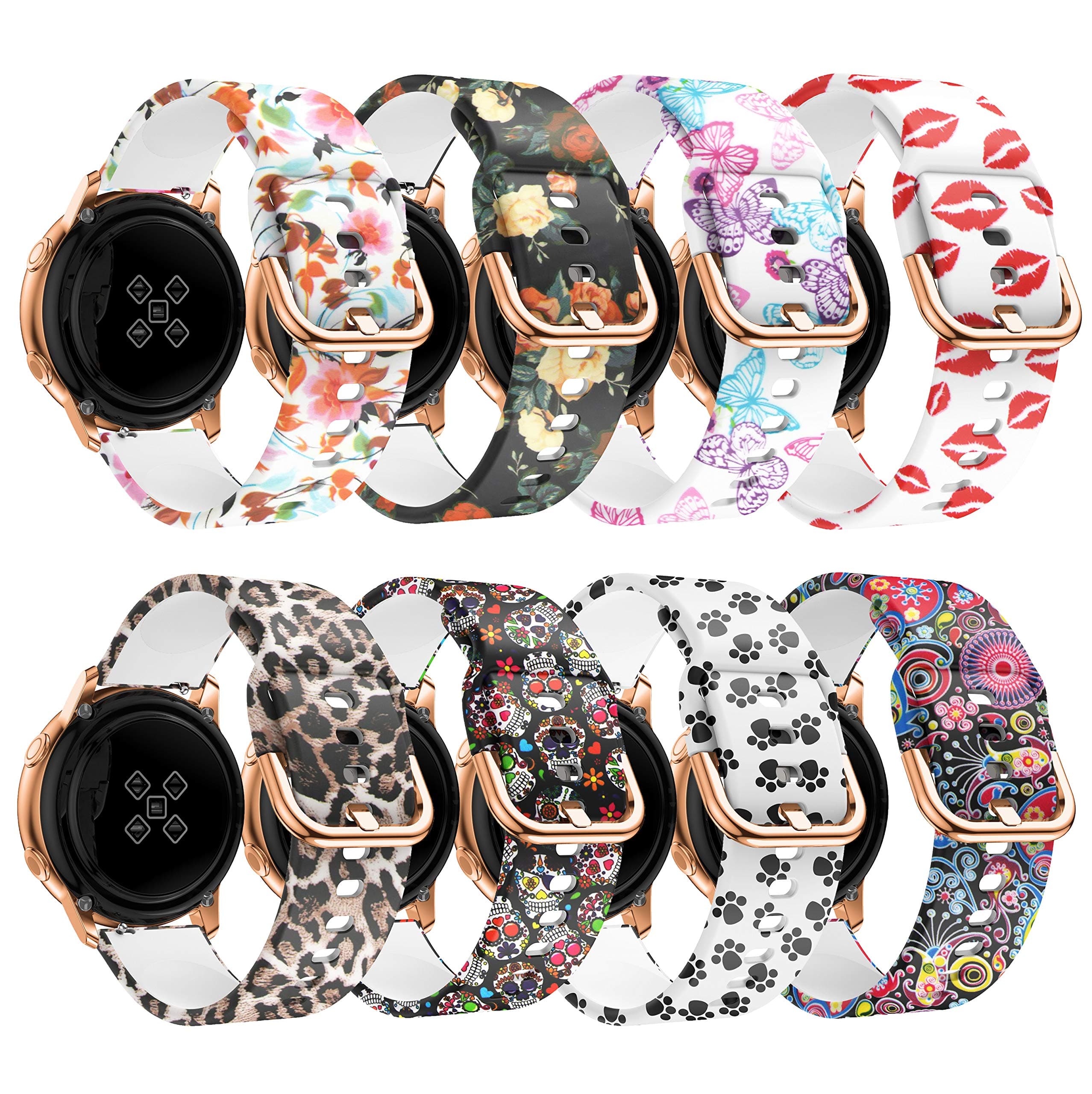 Yayuu Compatible Samsung Galaxy Watch Active/Active2 40mm/44mm Band Strap 20mm Silicone Wristband for Galaxy Watch Active/Galaxy Active 2/Galaxy Watch 42mm/Gear S2 Classic/Gear Sport Smart Watch