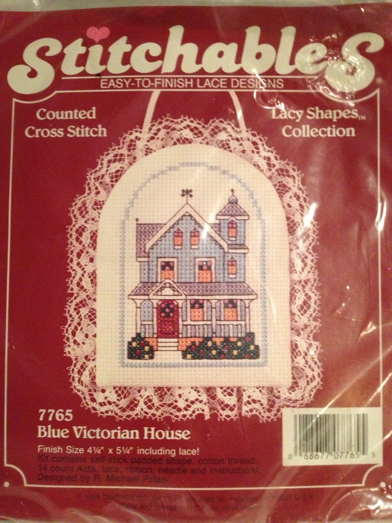 Counted Cross Kit ~ Blue Victorian House ~ 4.25" X 5.25" ~ Lacy Shapes Collection