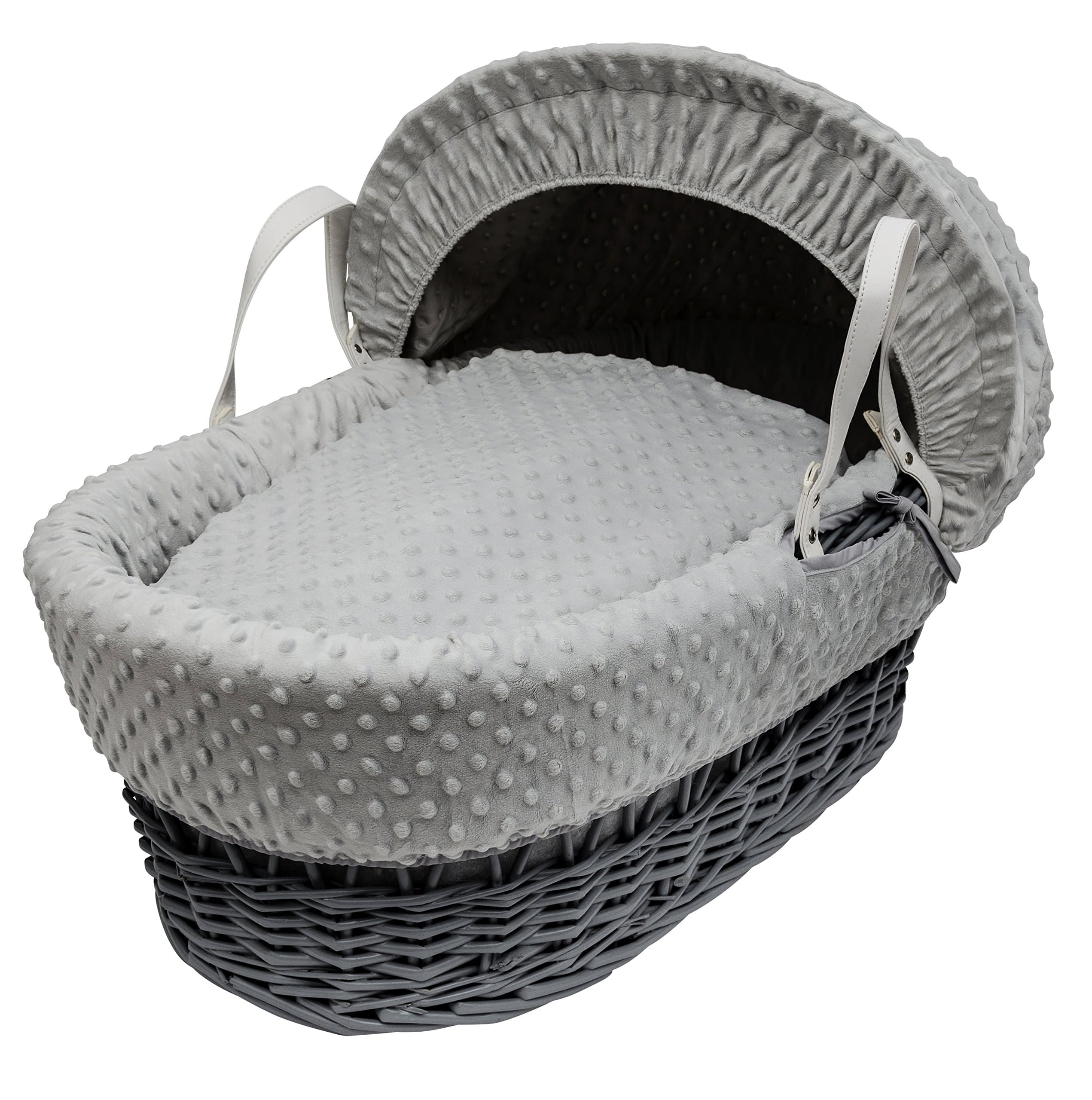 Kinder Valley Grey Dimple, Grey Wicker Moses Basket
