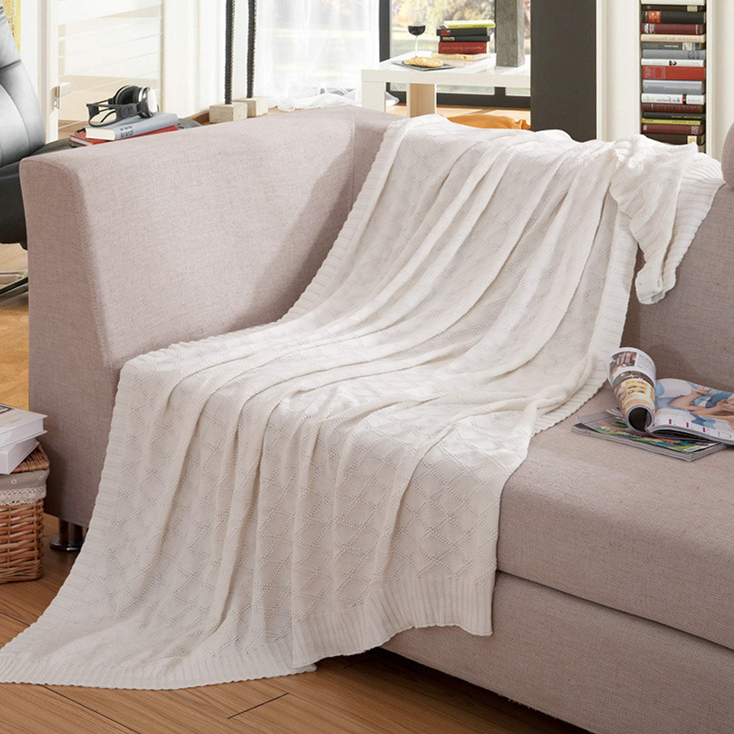 Soft Throw Blanket, Bed Knit Throw Blanket for Couch Chairs Home Decorative 51x70in