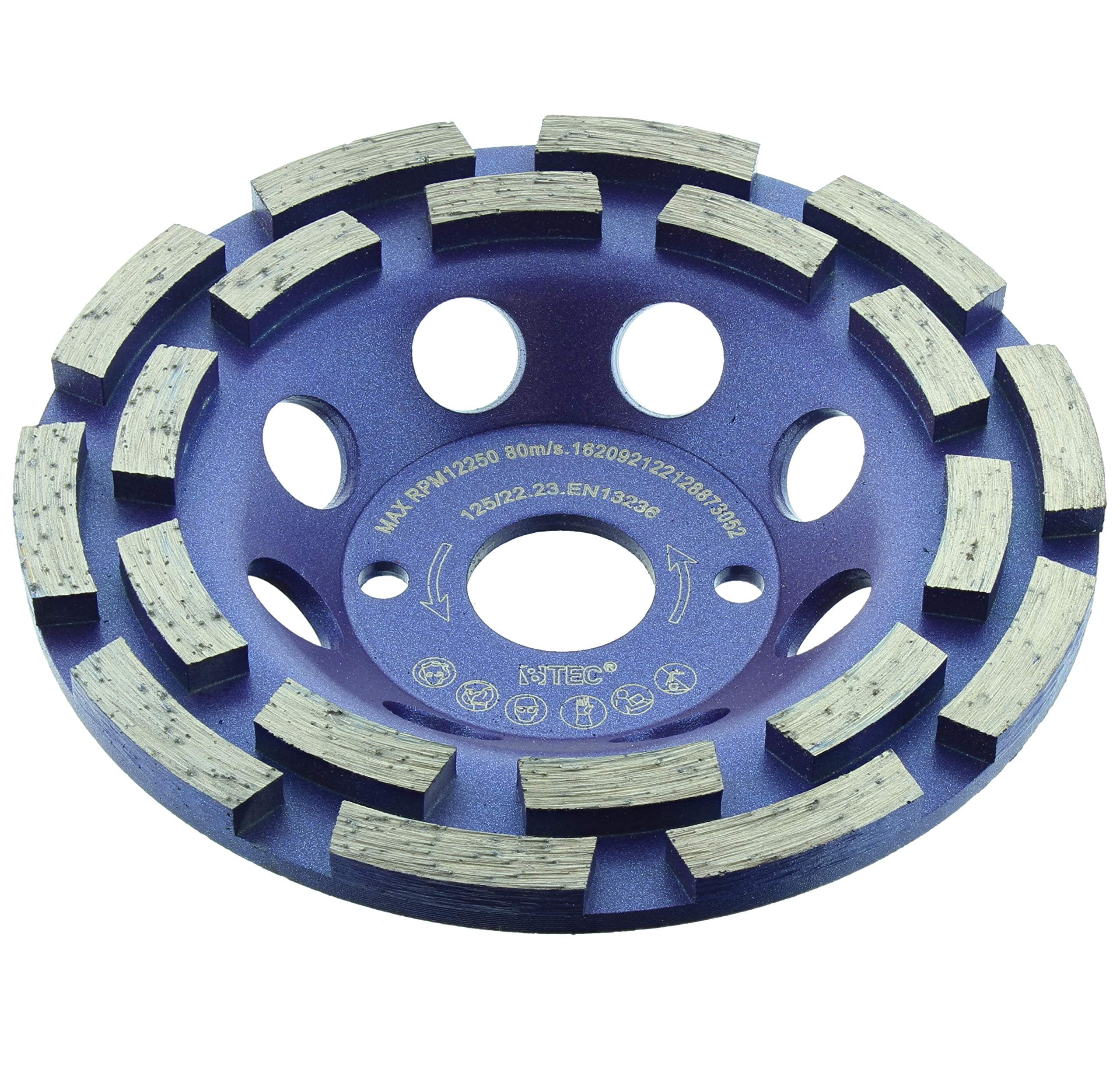 Universal diamond cup grinder Twin Speed, grinding disc, diameter: 125 mm, bore: 22.22 mm, suitable for concrete, natural stone granite, masonry, screed
