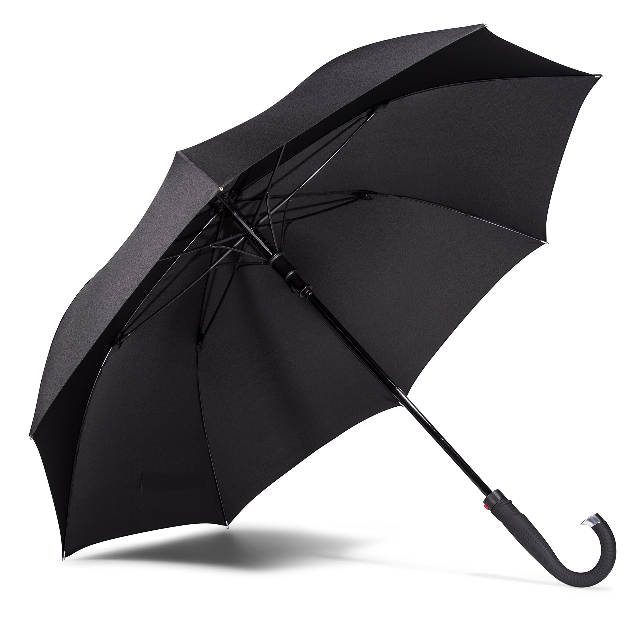 LifeTek Kingston Umbrella - Quality Cane Umbrella 54 Inch Coverage with Automatic Open, Strong & Windproof - Fast Drying Teflon Canopy