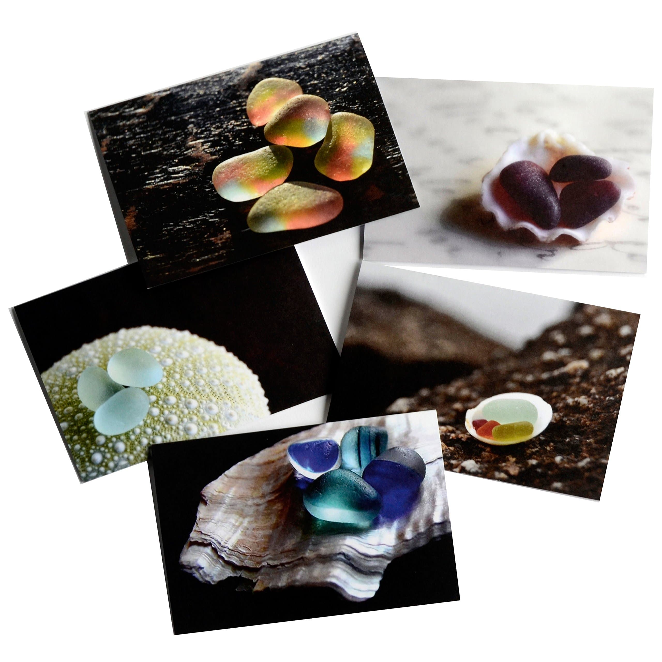 Sea Glass Note Cards 10 3.5" x 5" All-Occasion Blank Cards with White Envelopes