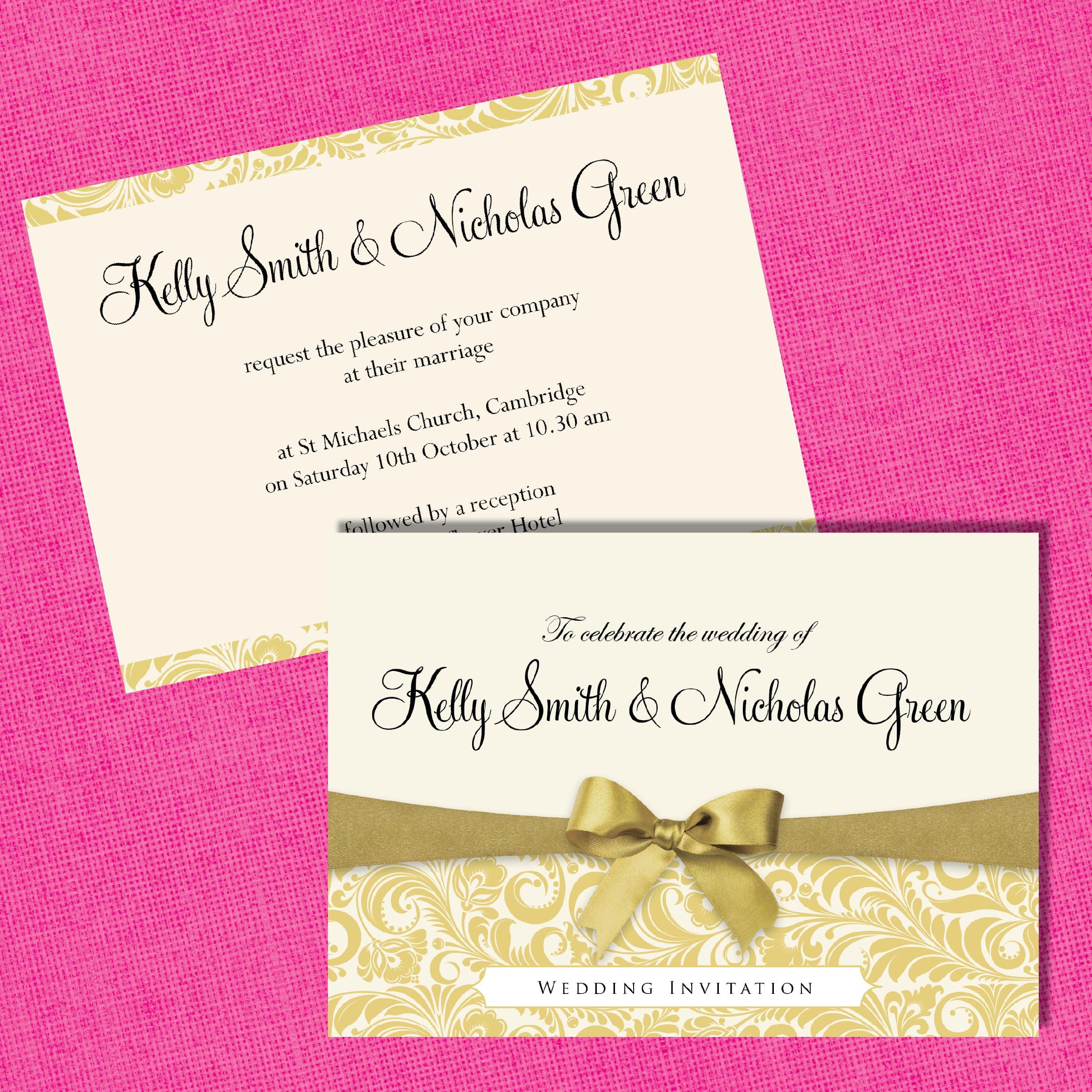 Sienna Mai Personalised Wedding Invitations Handmade With Envelopes (Pack of 10)